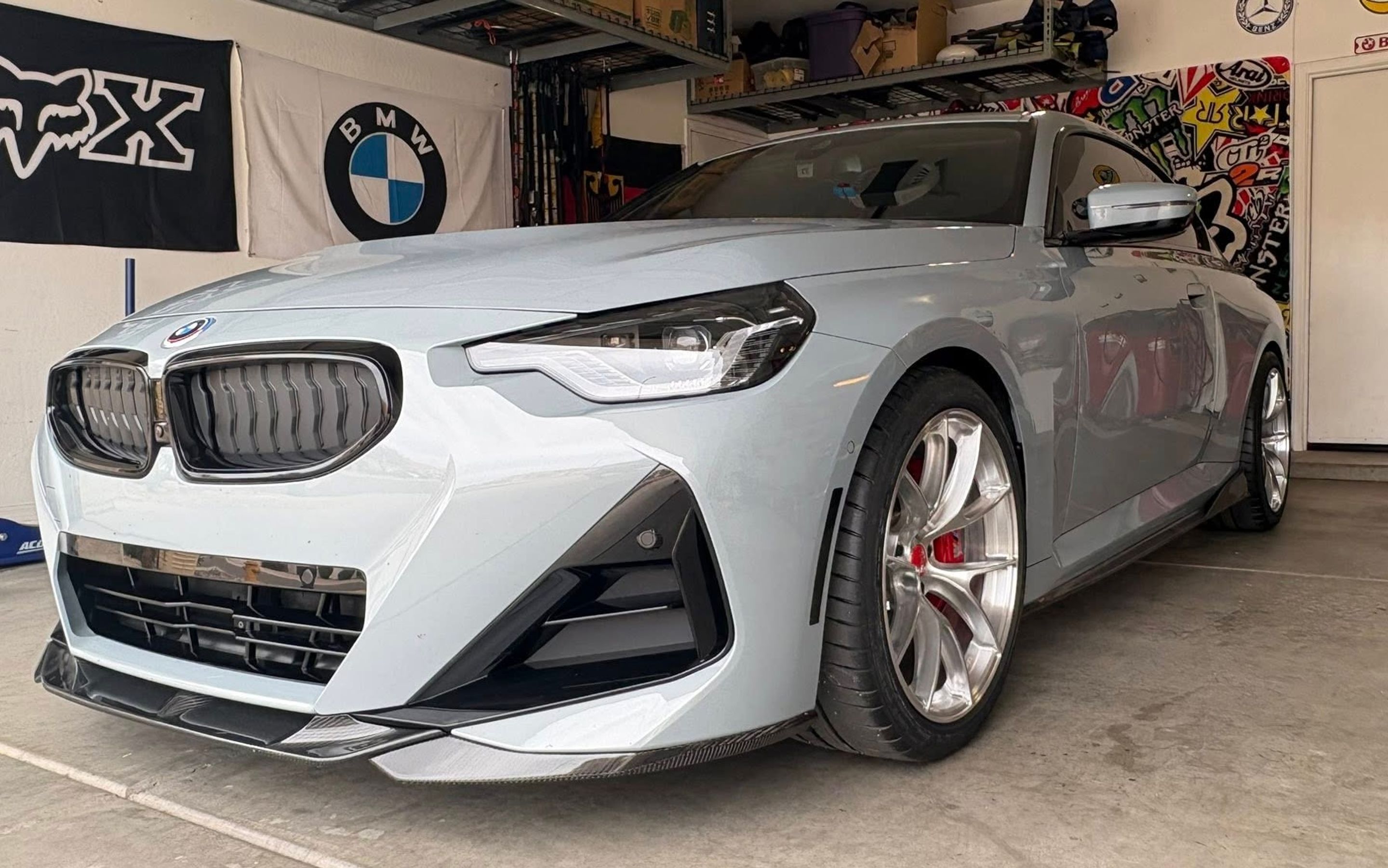 Grey BMW G42 2 Series with 19" VS-5RS Apex wheels in Brushed Clear