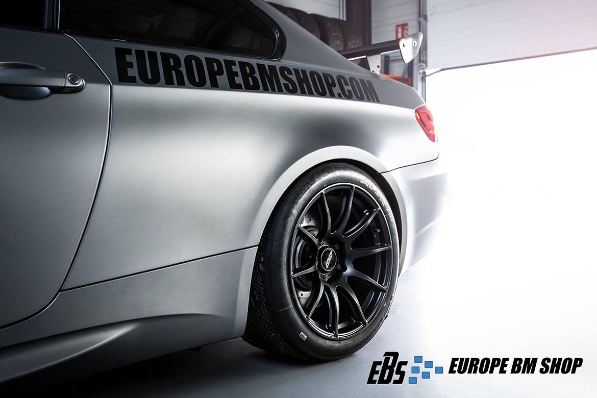 Grey BMW E92 Coupe M3 with 18" SM-10 Apex wheels in Satin Black