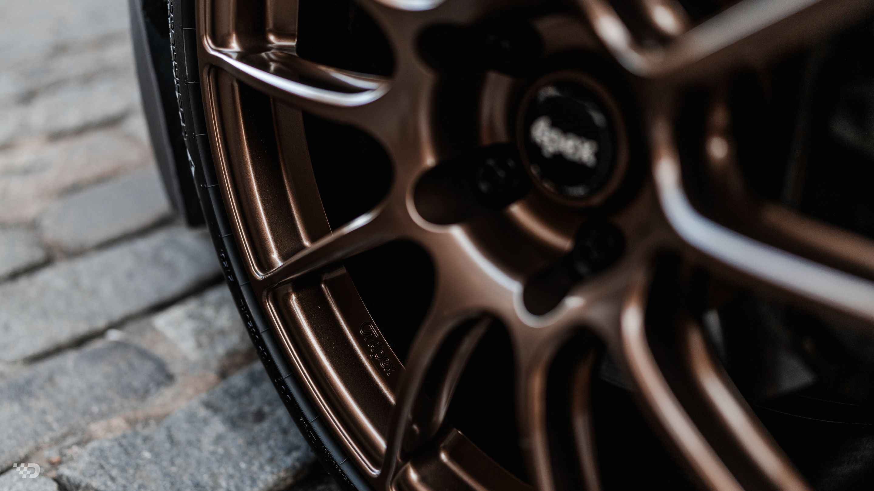 Grey Honda S2000 with 17" SM-10RS Apex wheels in Satin Bronze