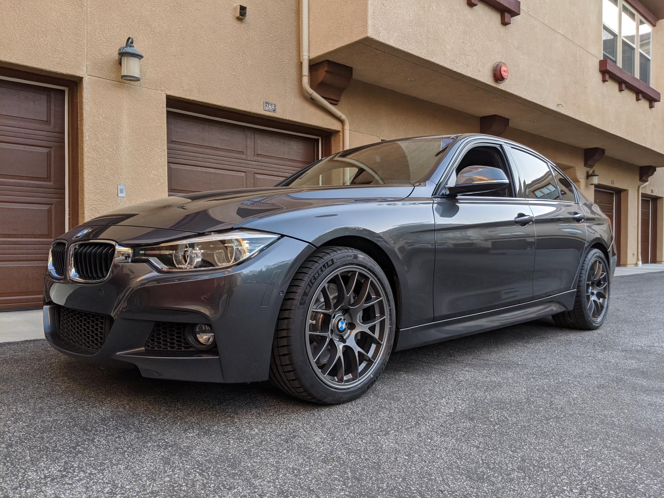 Grey BMW F30 Sedan 3 Series with 18" EC-7 Apex wheels in Anthracite
