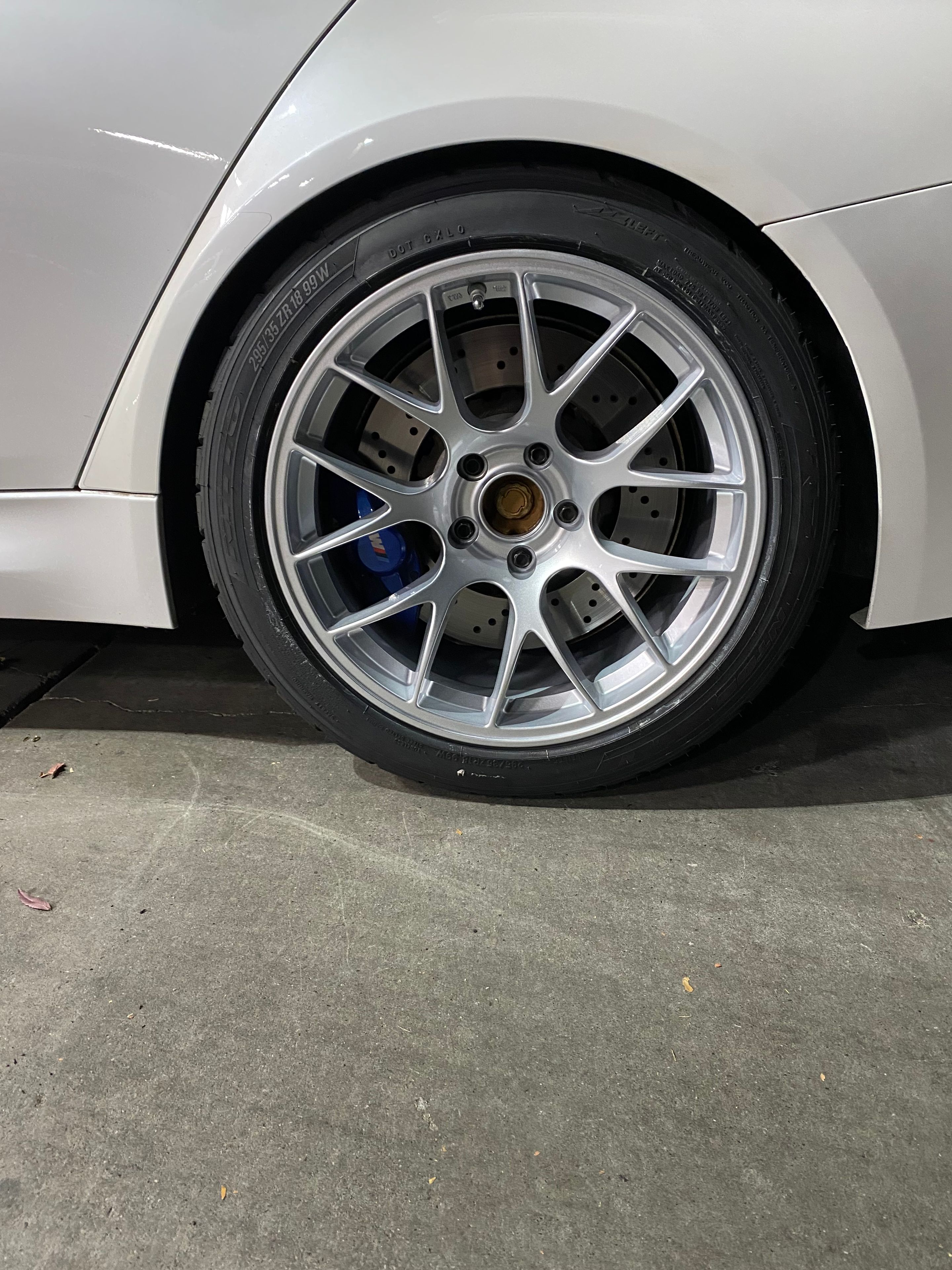 White BMW F80 M3 with 18" EC-7 Apex wheels in Race Silver