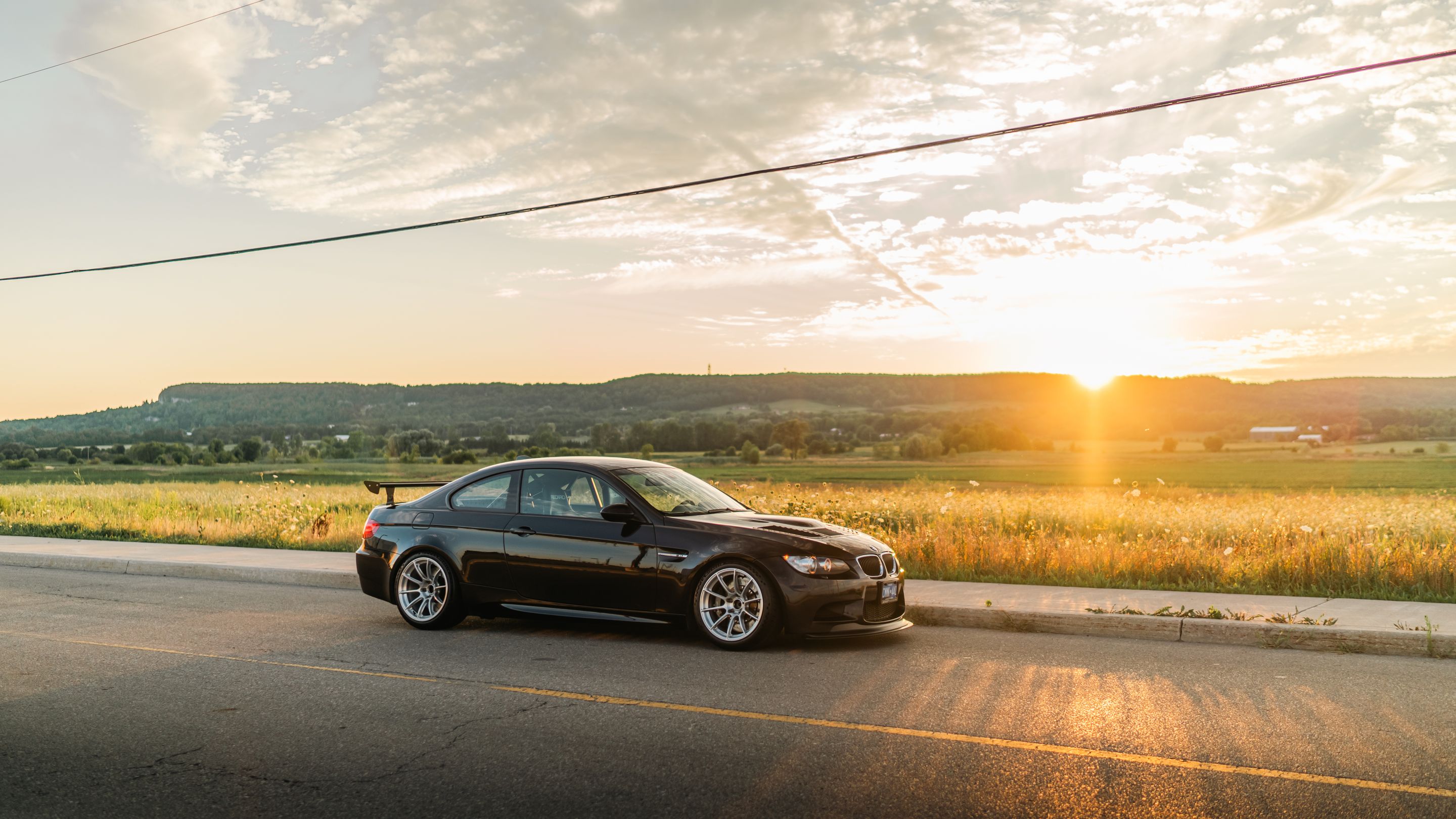 Black BMW E92 Coupe M3 with 18" SM-10RS Apex wheels in Brushed Clear