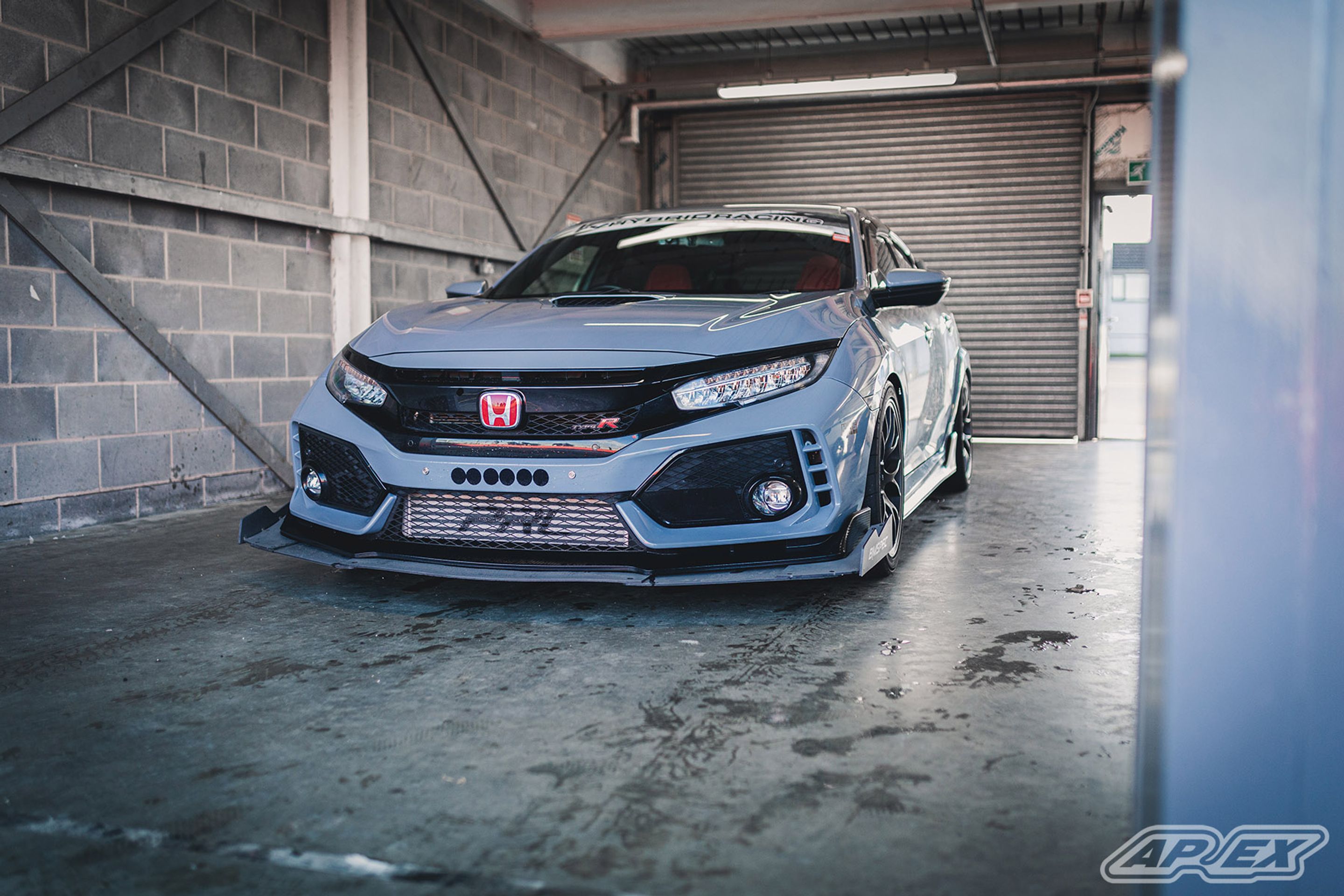 Grey Honda FK8 Civic Type-R with 18" EC-7 Apex wheels in Satin Black