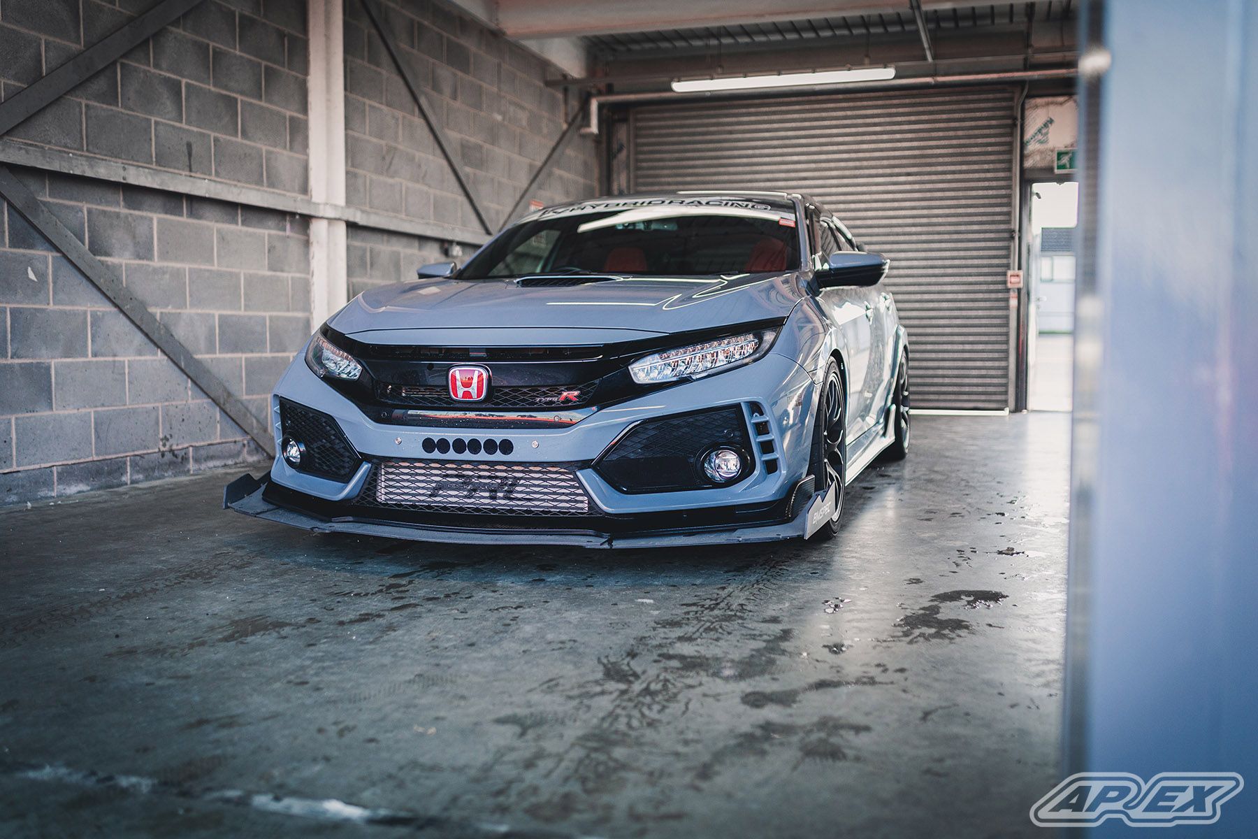Grey Honda FK8 Civic Type-R with 18" EC-7 Apex wheels in Satin Black