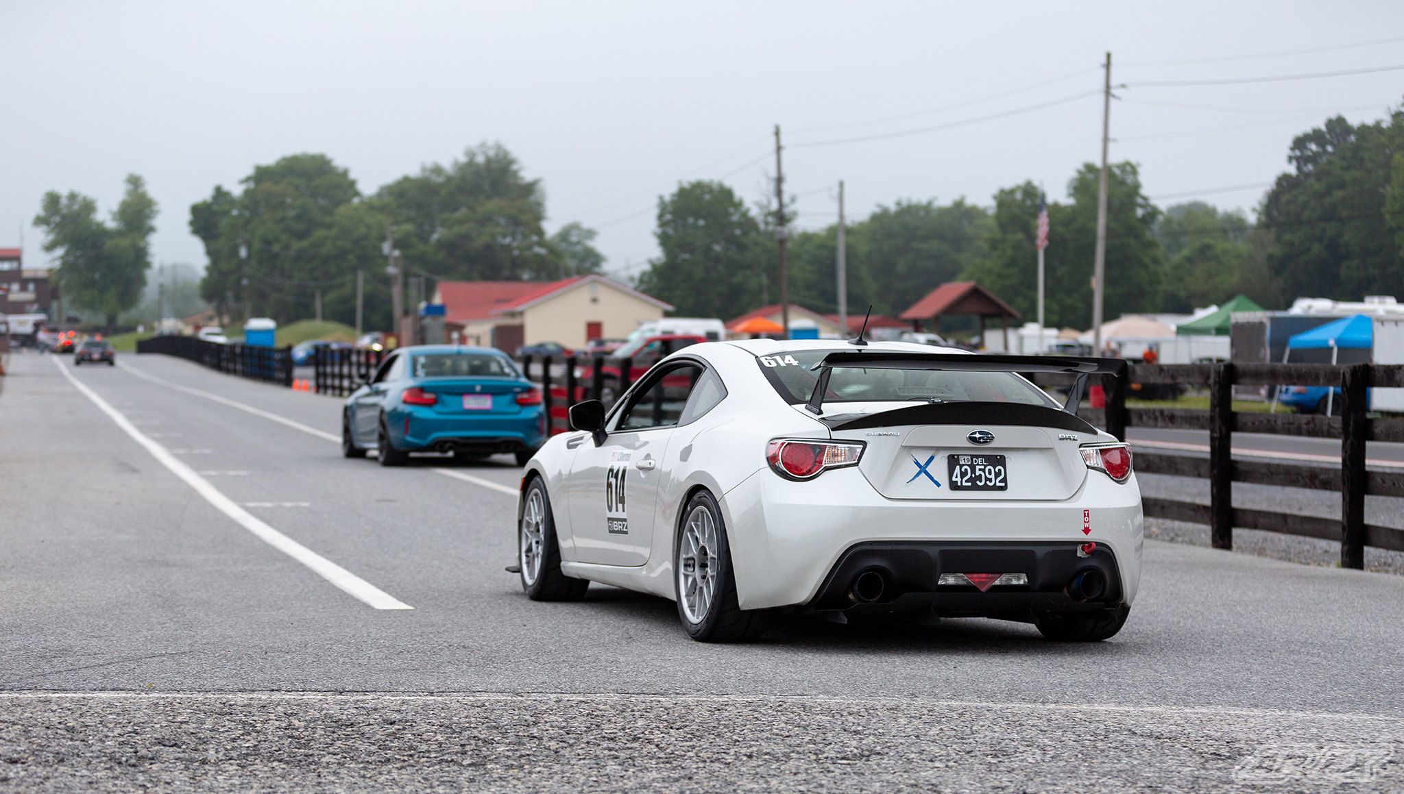 White Subaru ZC6 / Gen 1 BRZ with 17" ARC-8 Apex wheels in Race Silver