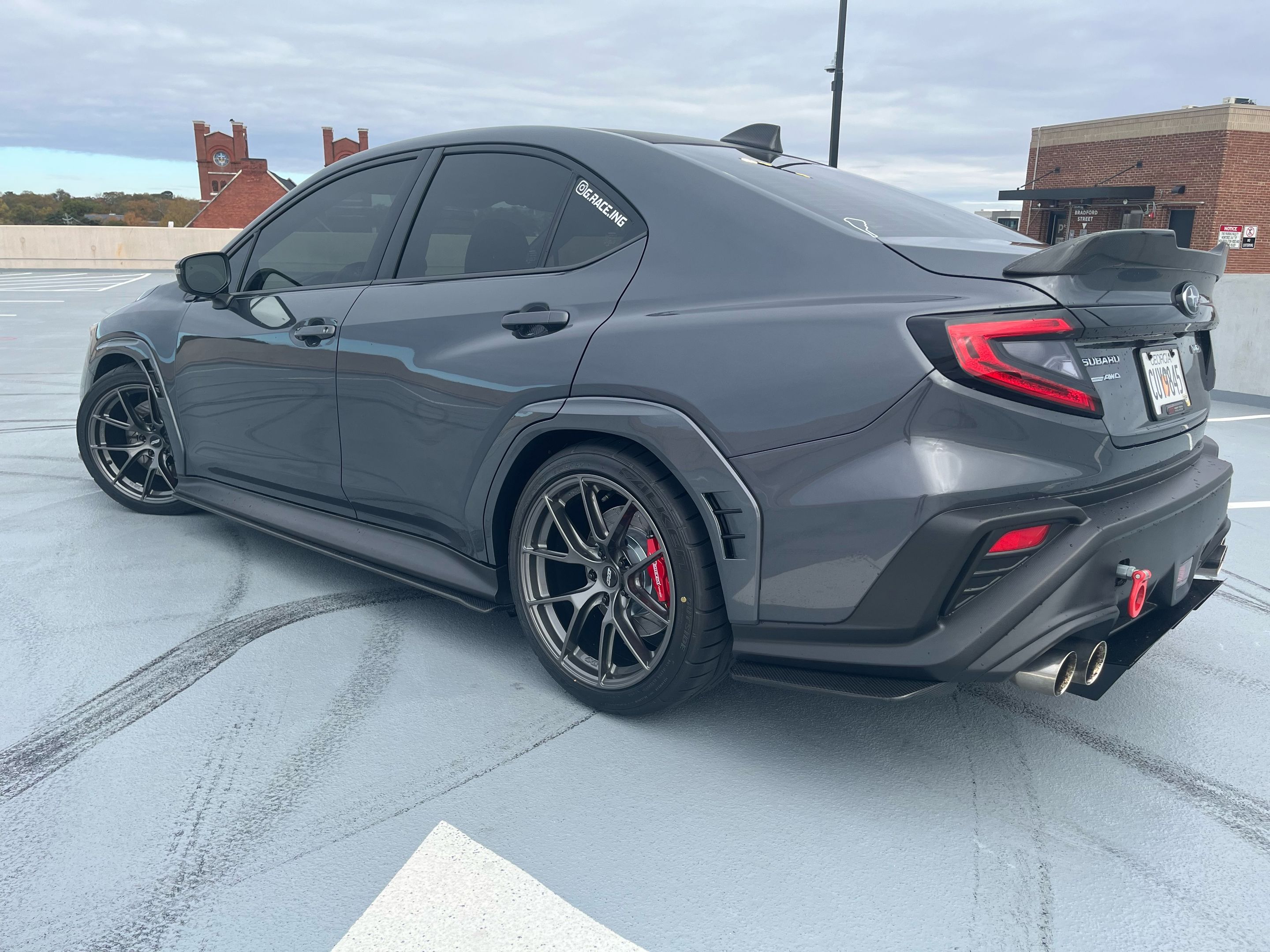 Grey Subaru VB WRX with 18" VS-5RS Apex wheels in Anthracite