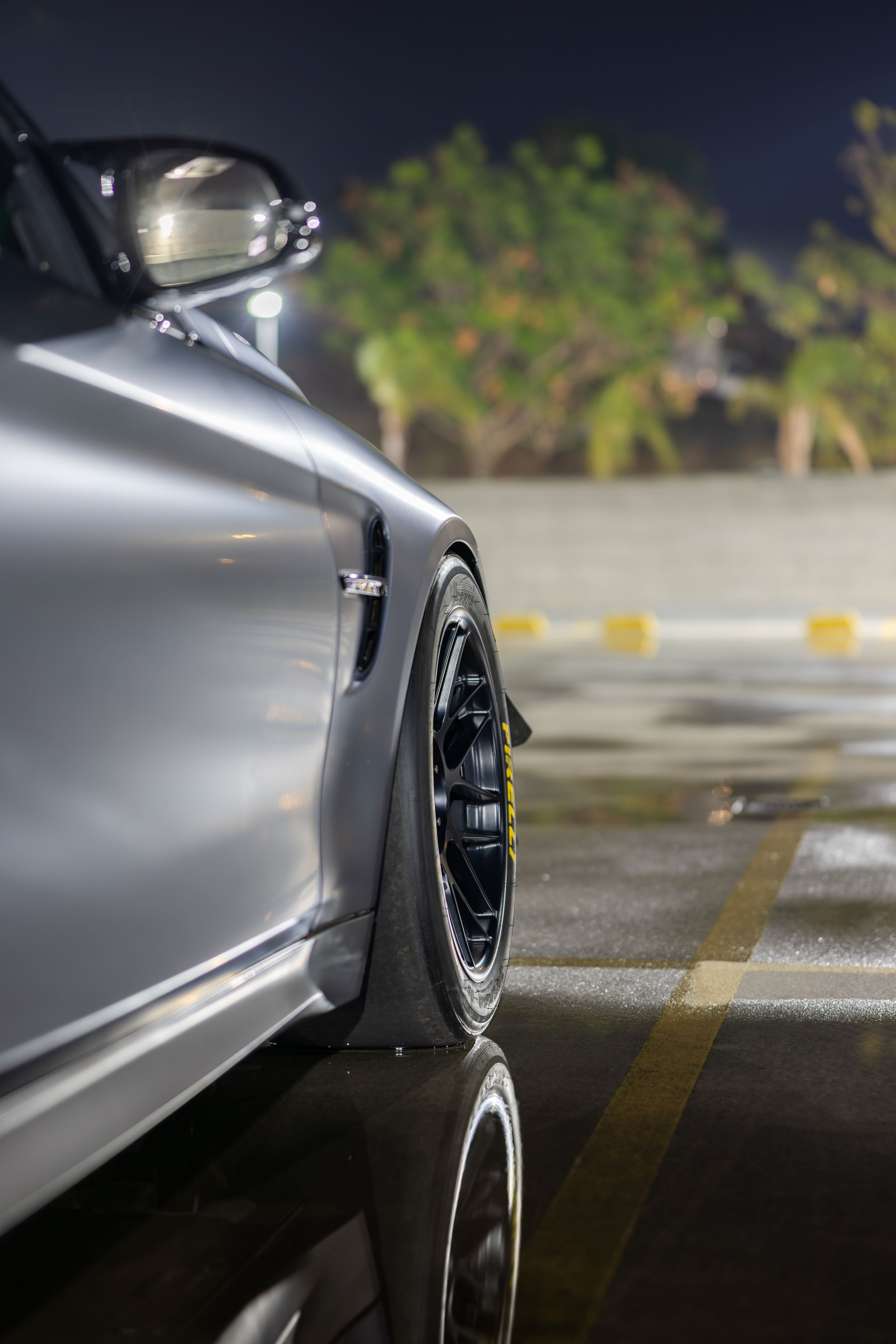 Grey BMW F82 Coupe M4 with 18" ARC-8 Apex wheels in Satin Black
