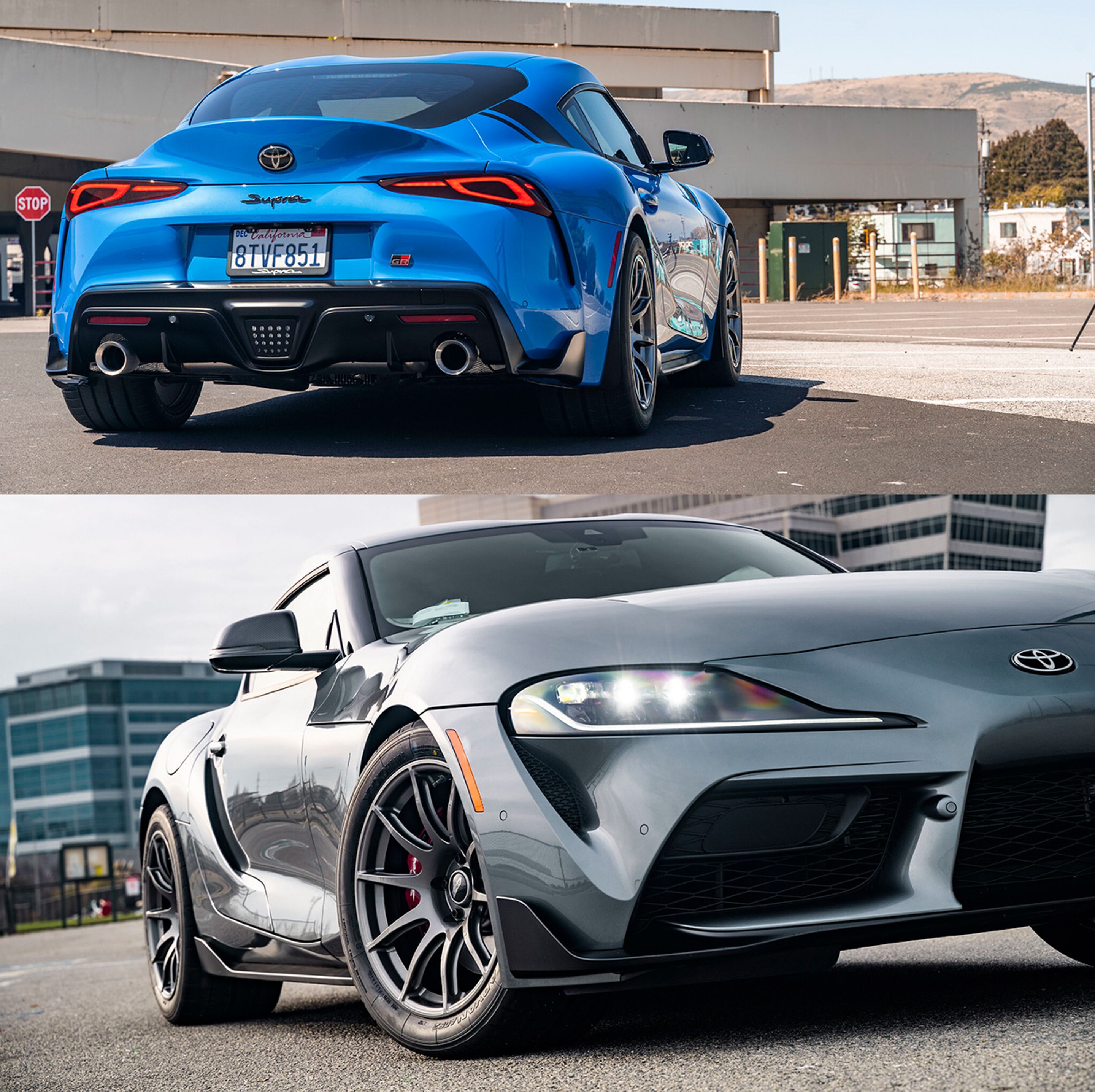 Grey Toyota GR Supra with 18" SM-10 Apex wheels in Anthracite