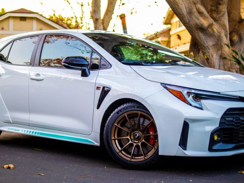 White Toyota Corolla - SM-10RS in Satin Bronze