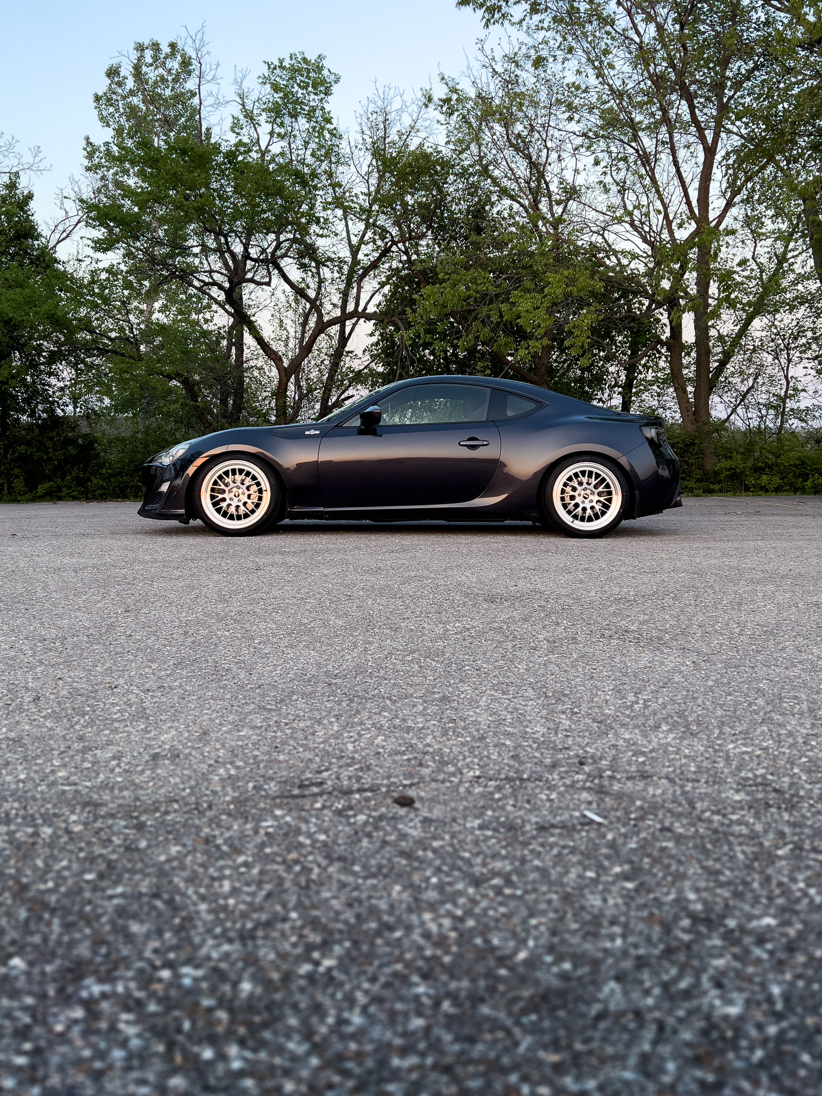 Grey Scion FR-S with 18" ML-10RT Apex wheels in Machined Lip Brushed Clear
