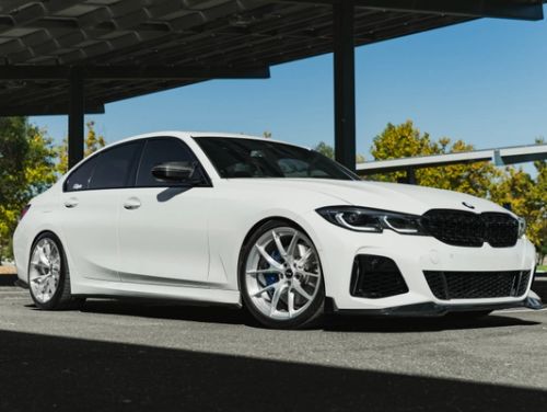 White BMW 3 Series - VS-5RS in Brushed Clear
