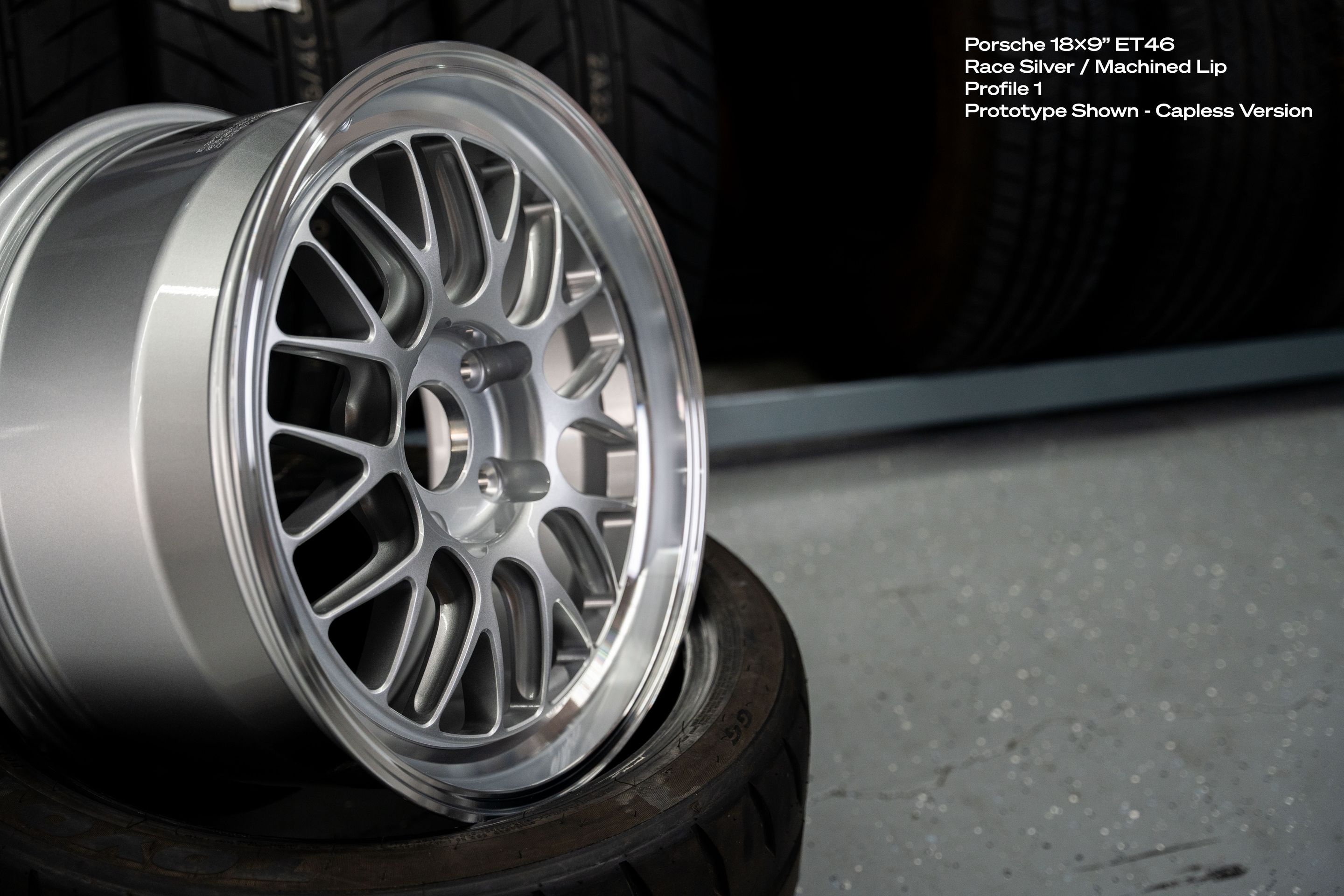 White Porsche 987 Cayman S with 18" ML-10RT Apex wheels in Race Silver