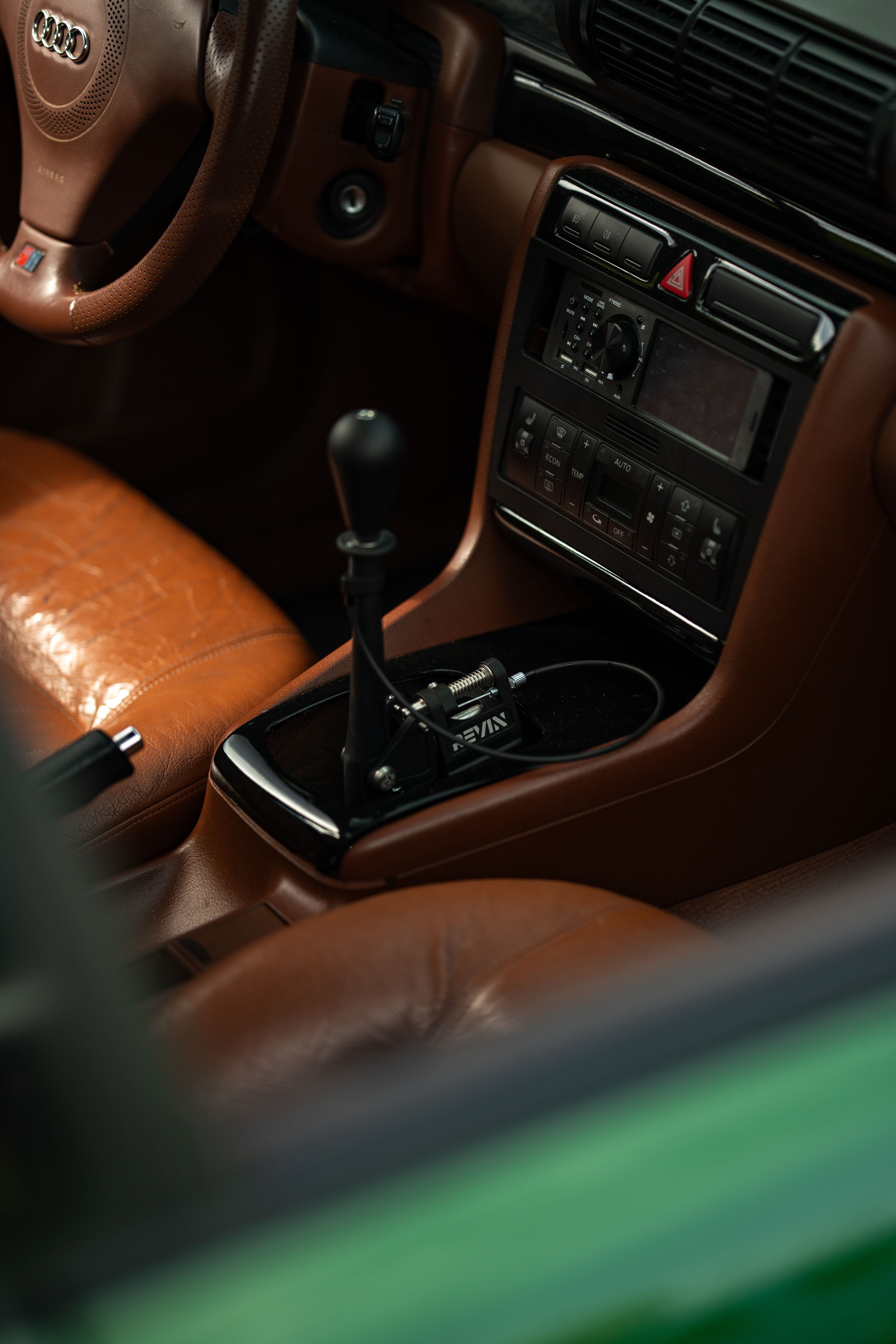 Green Audi B5 S4 Avant/Wagon with 18" ML-10RT Apex wheels in Machined Lip Gloss Motorsport Gold