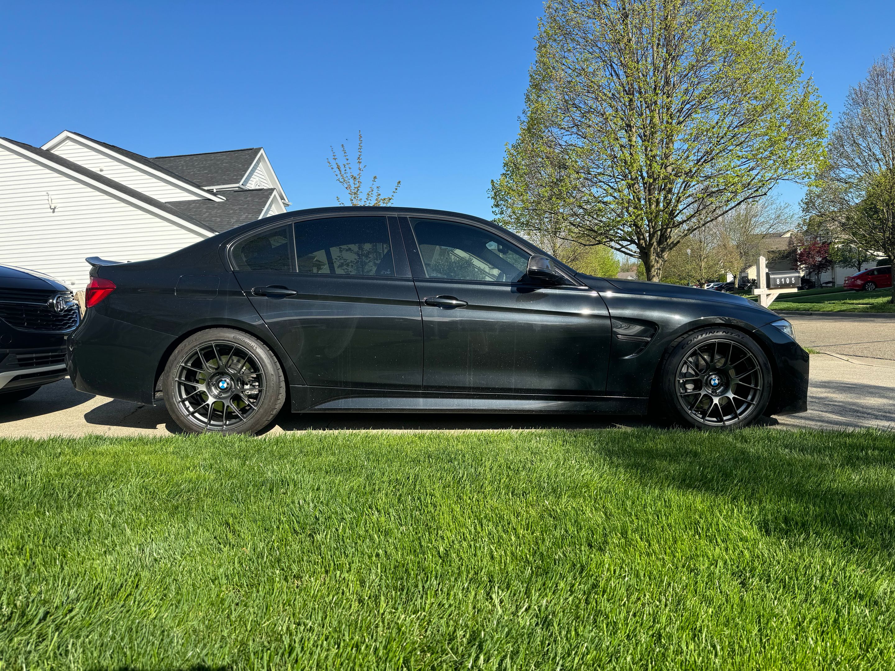 Grey BMW F30 Sedan 3 Series with 18" EC-7RS Apex wheels in Anthracite