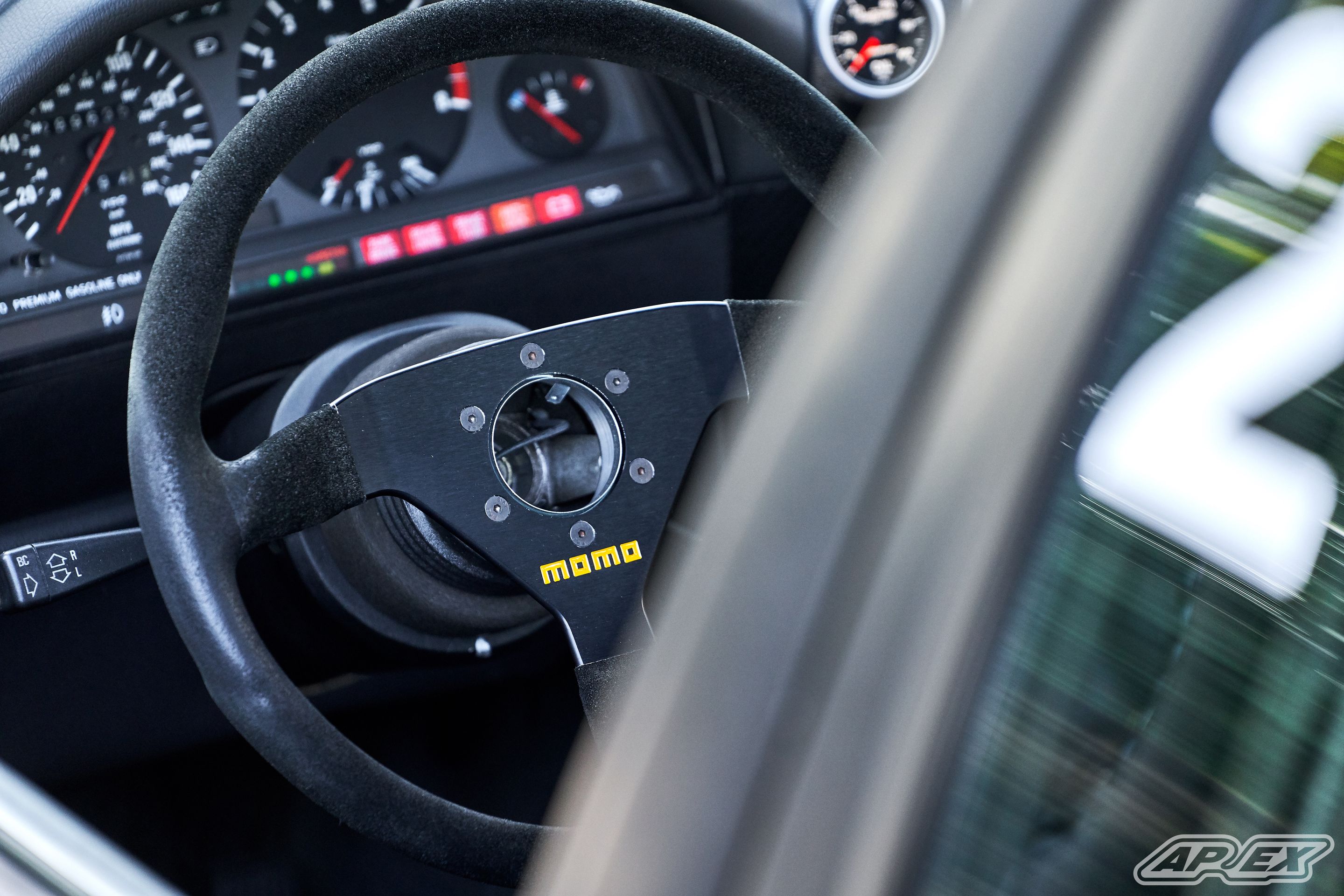 Black BMW E30 M3 with 17" ARC-8 Apex wheels in Hyper Silver