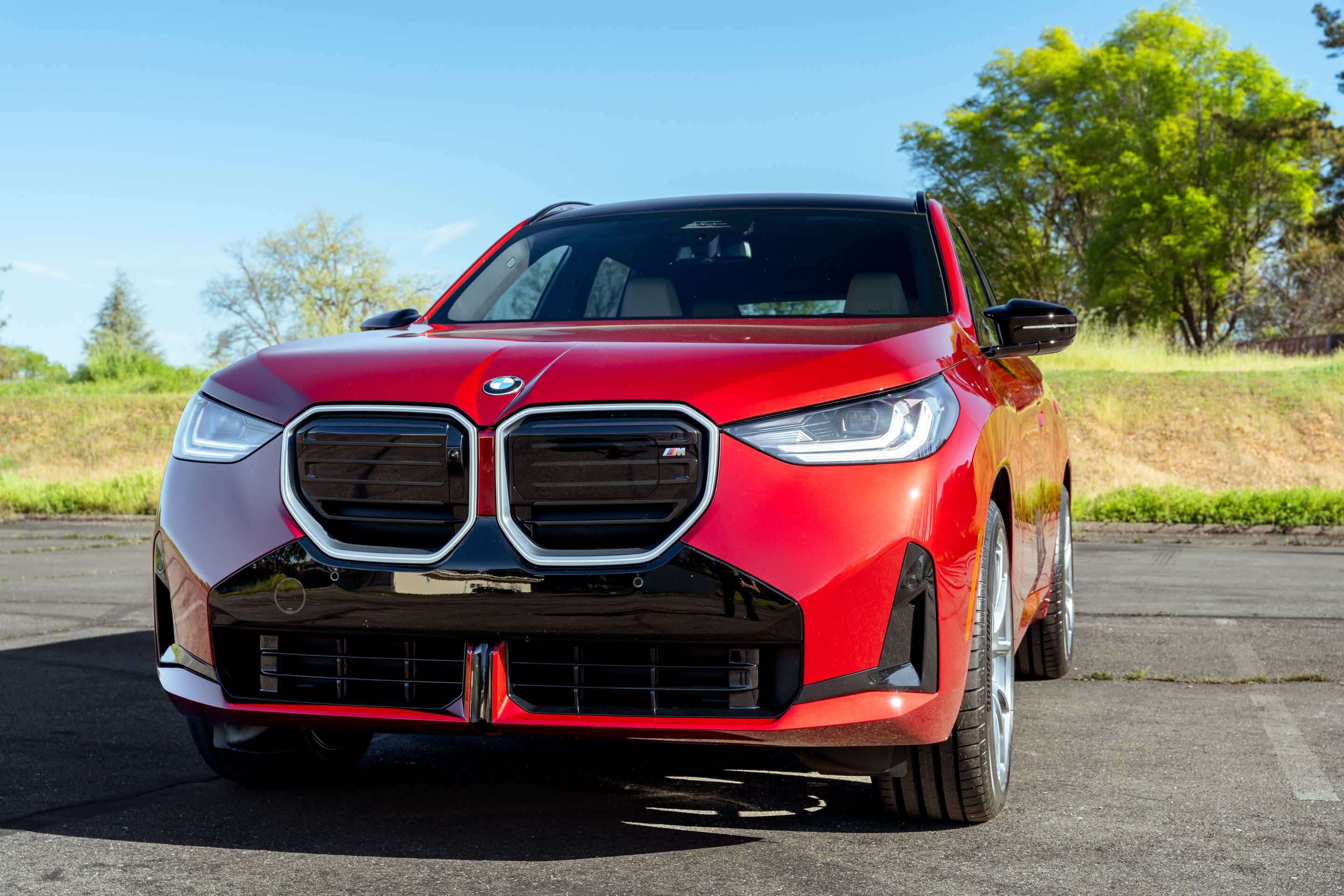 Red BMW G45 X3 with 21" VS-5RX Apex wheels in Brushed Clear