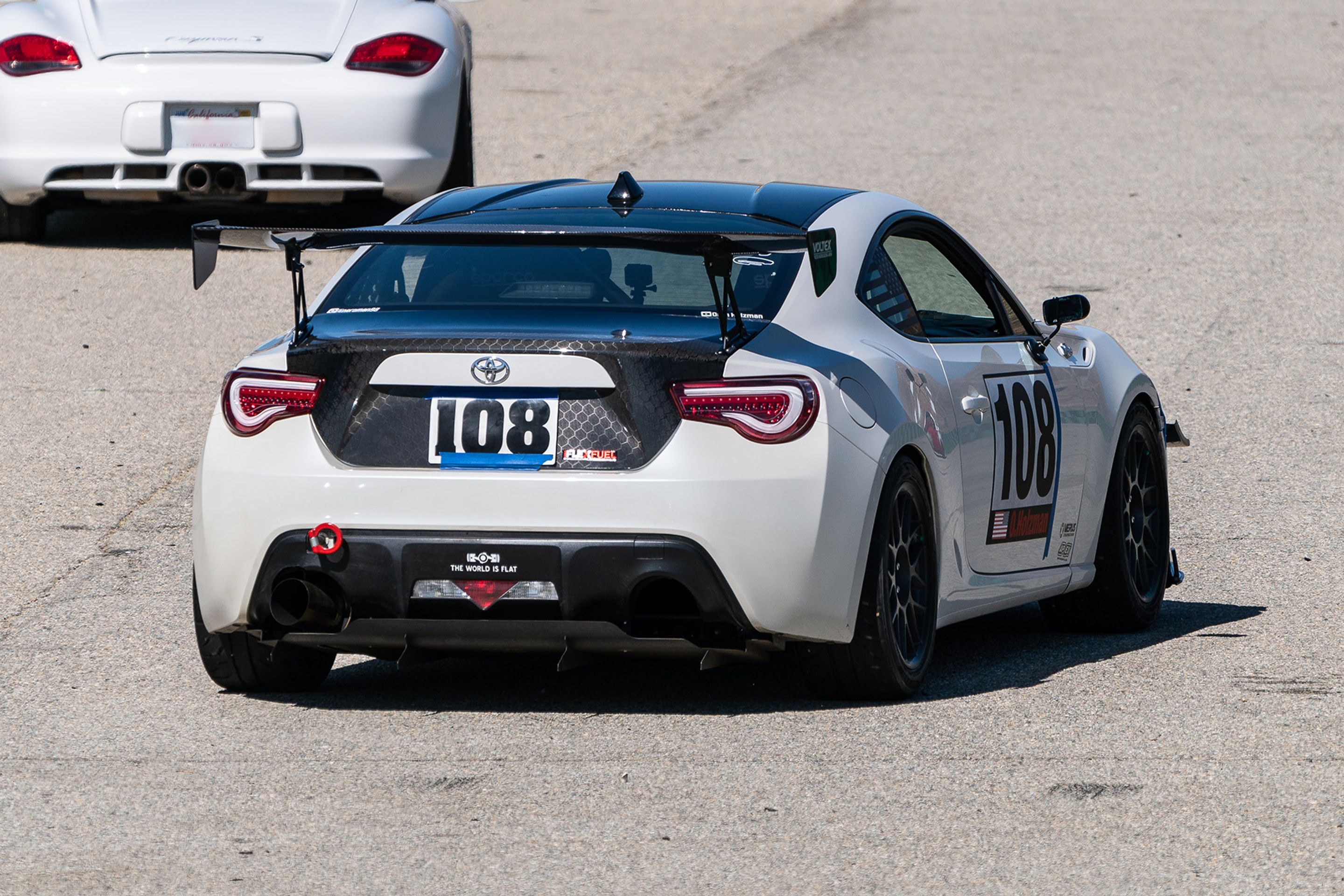 White Scion FR-S with 17" ARC-8 Apex wheels in Satin Black