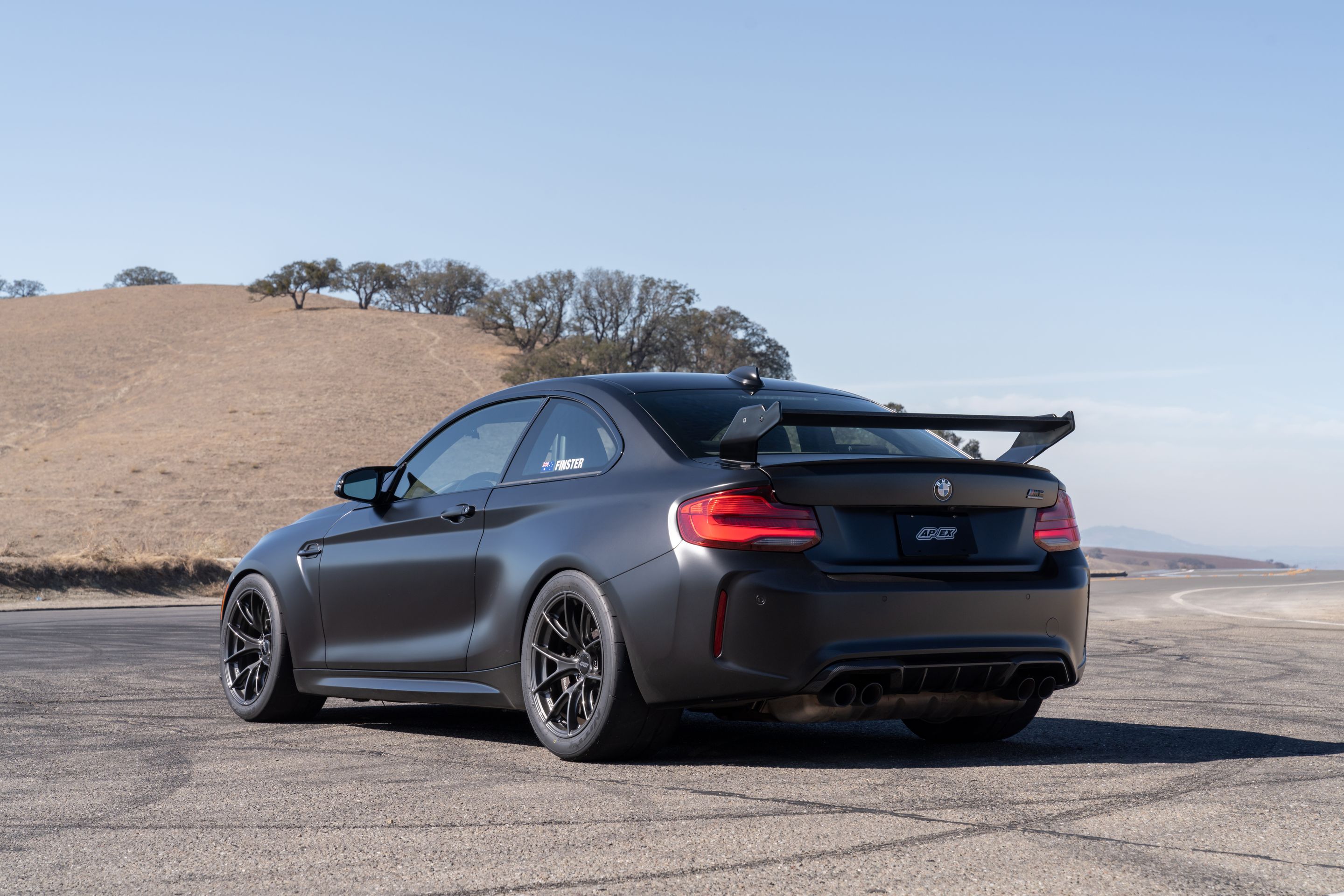 Black BMW F87 M2 with 18" VS-5RS Apex wheels in Anthracite