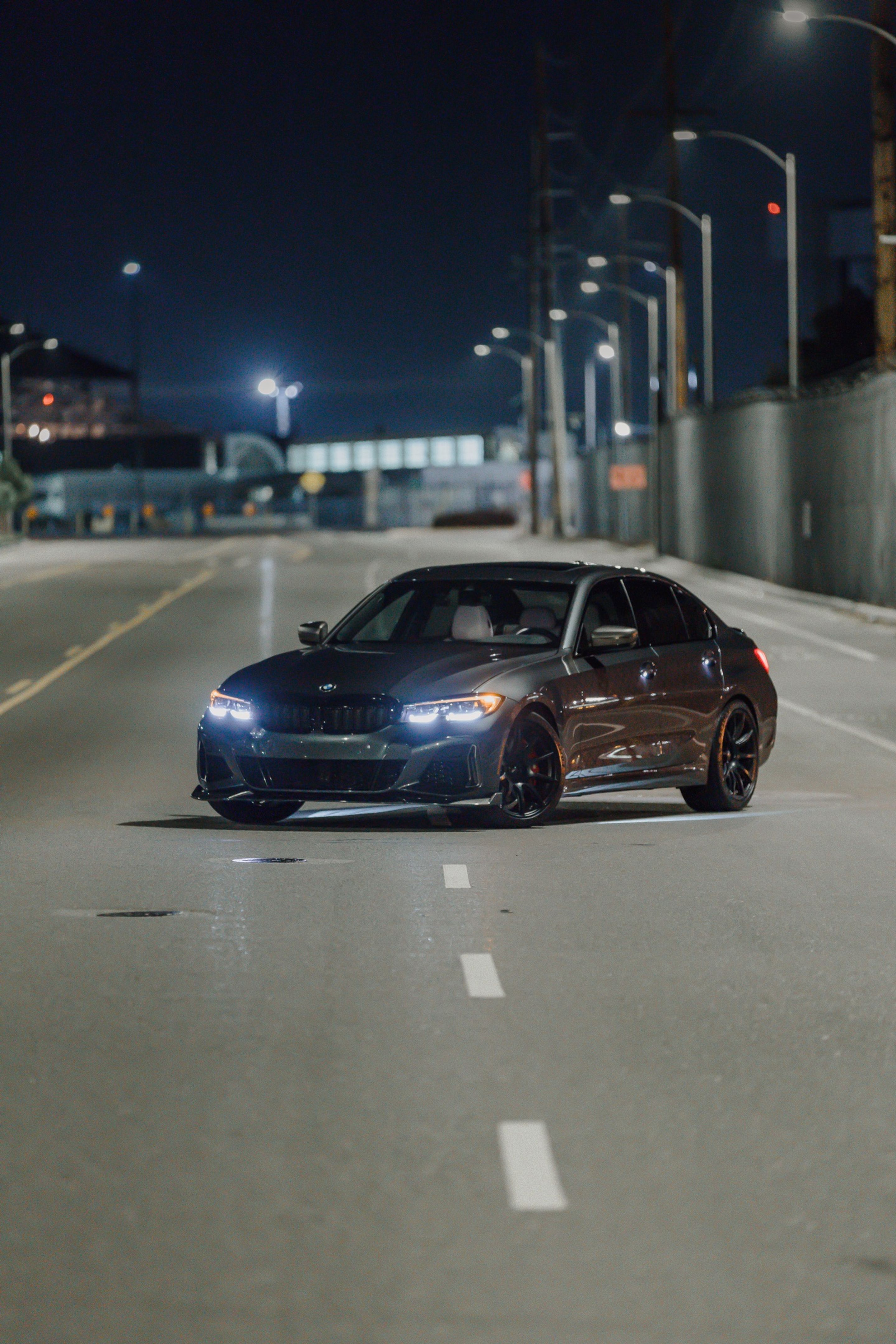 Grey BMW G20 Sedan 3 Series with 19" SM-10 Apex wheels in Satin Black