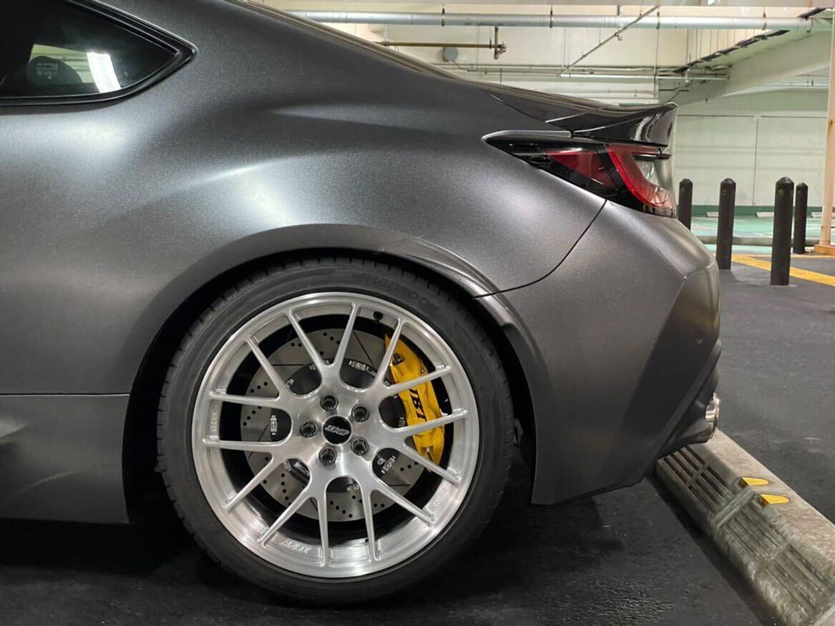 Grey Subaru ZD8 / Gen 2 BRZ with 18" EC-7R Apex wheels in Brushed Clear
