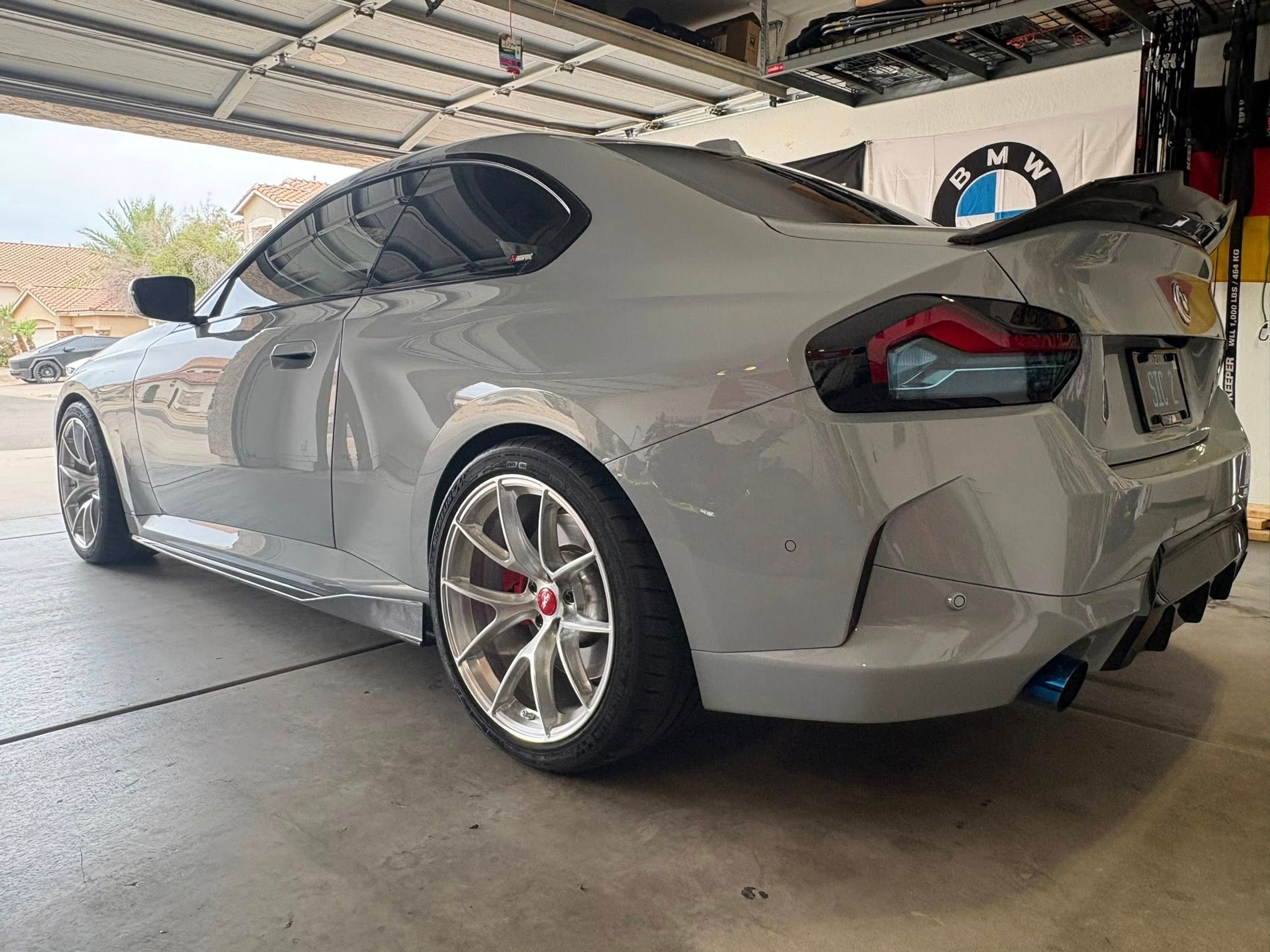 Grey BMW G42 2 Series with 19" VS-5RS Apex wheels in Brushed Clear