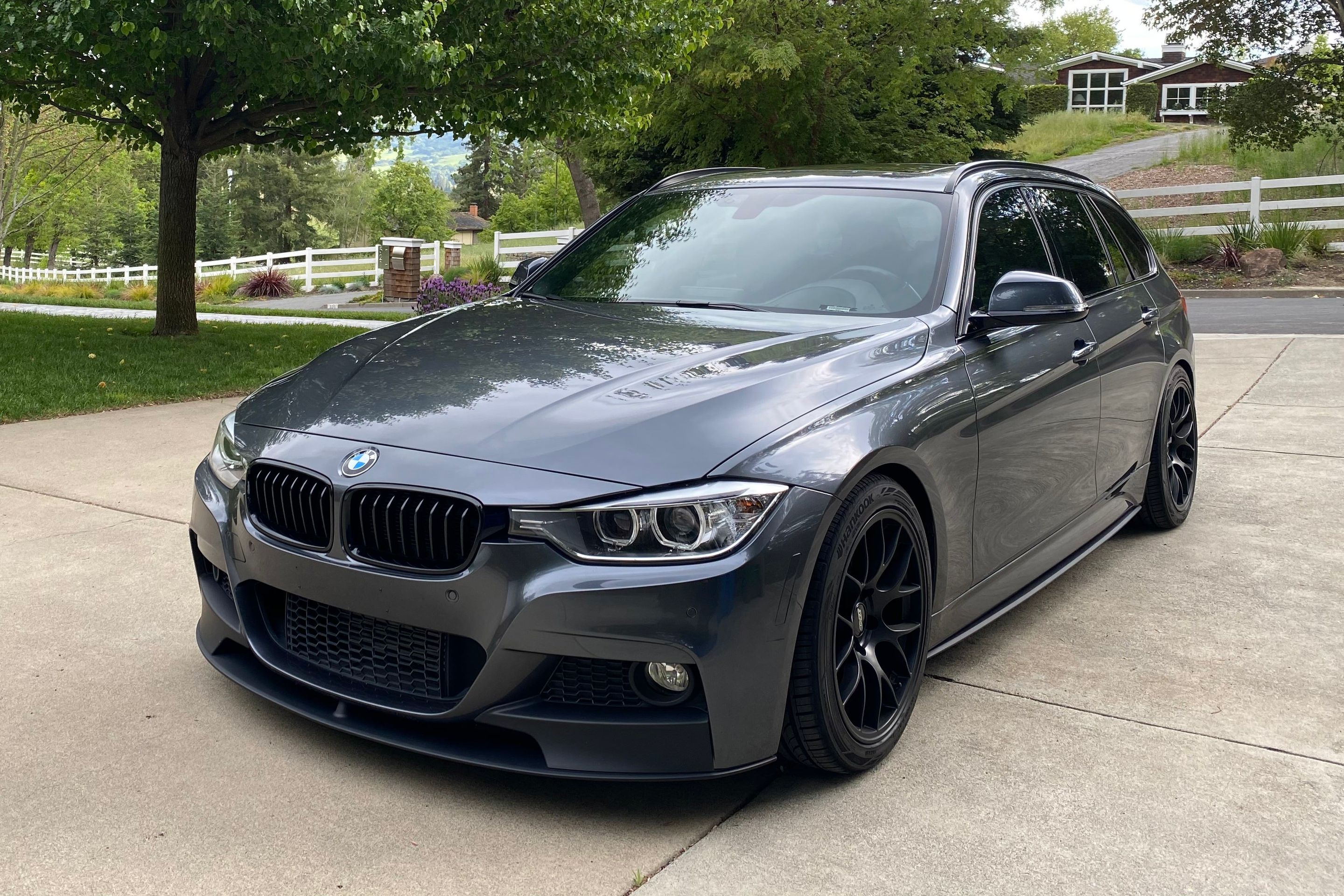 Grey BMW F31 Wagon 3 Series with 18" EC-7 Apex wheels in Satin Black