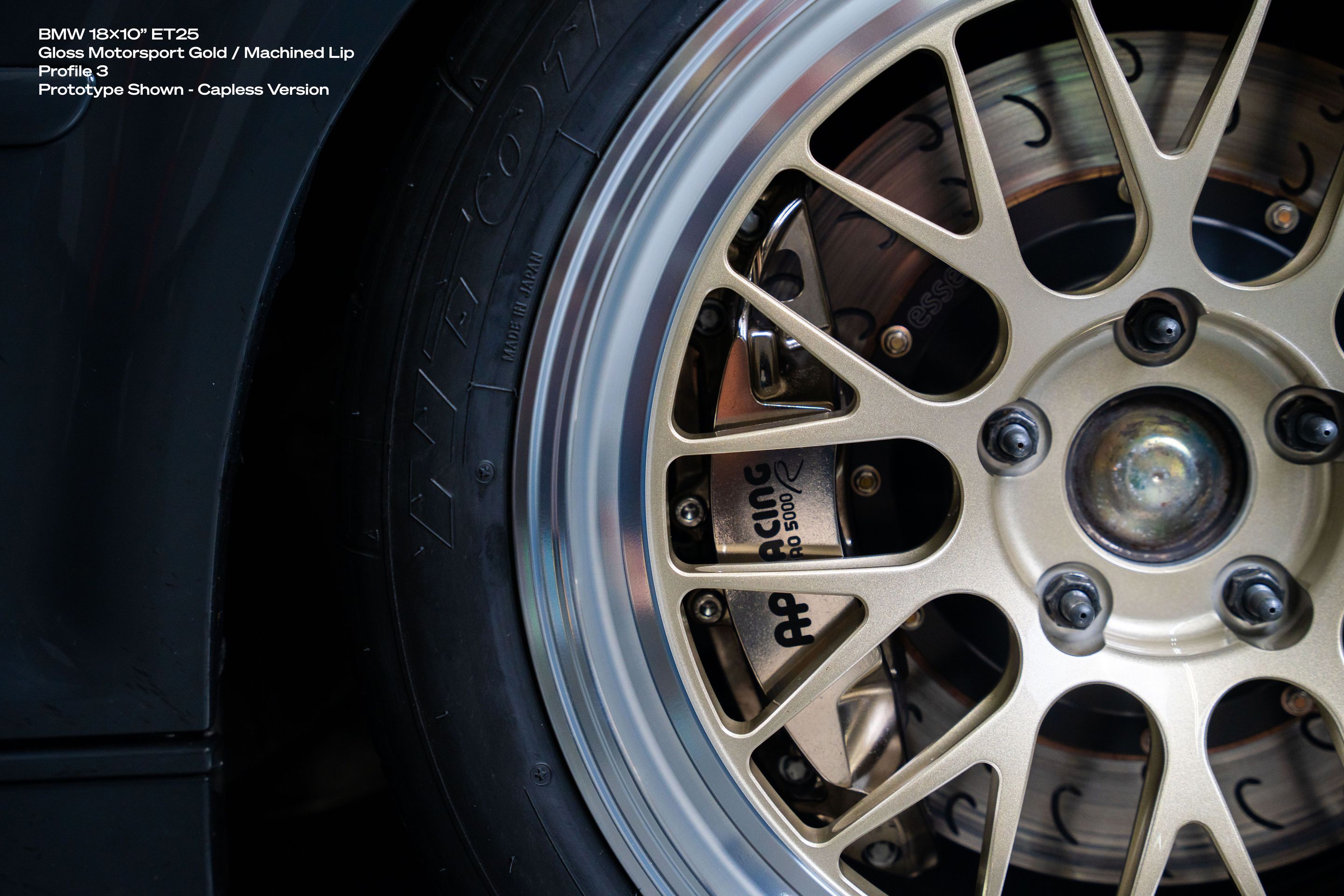 Grey BMW E46 M3 with 18" ML-10RT Apex wheels in Machined Lip Gloss Motorsport Gold