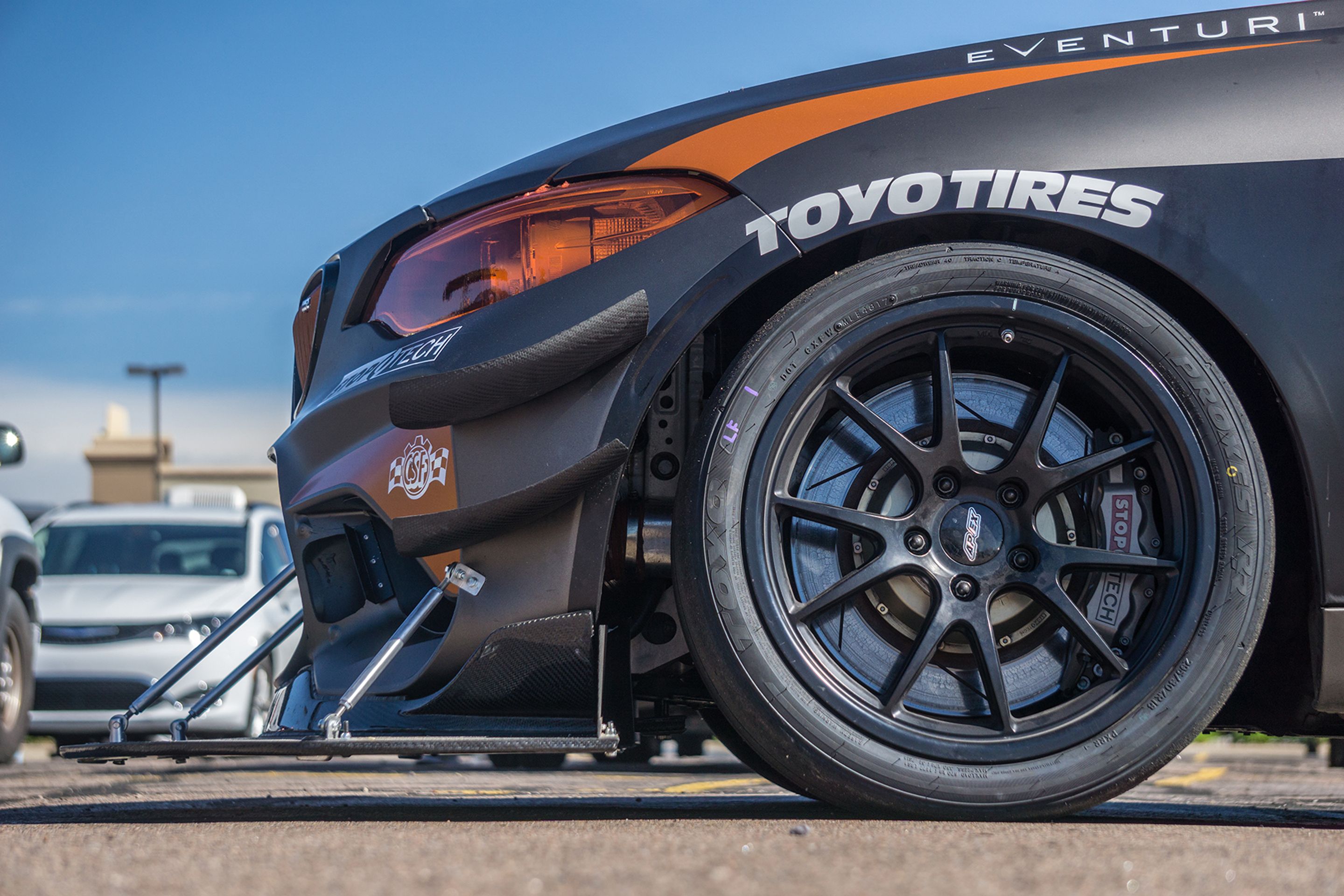 Grey BMW F87 M2 with 18" FL-5 Apex wheels in Satin Black