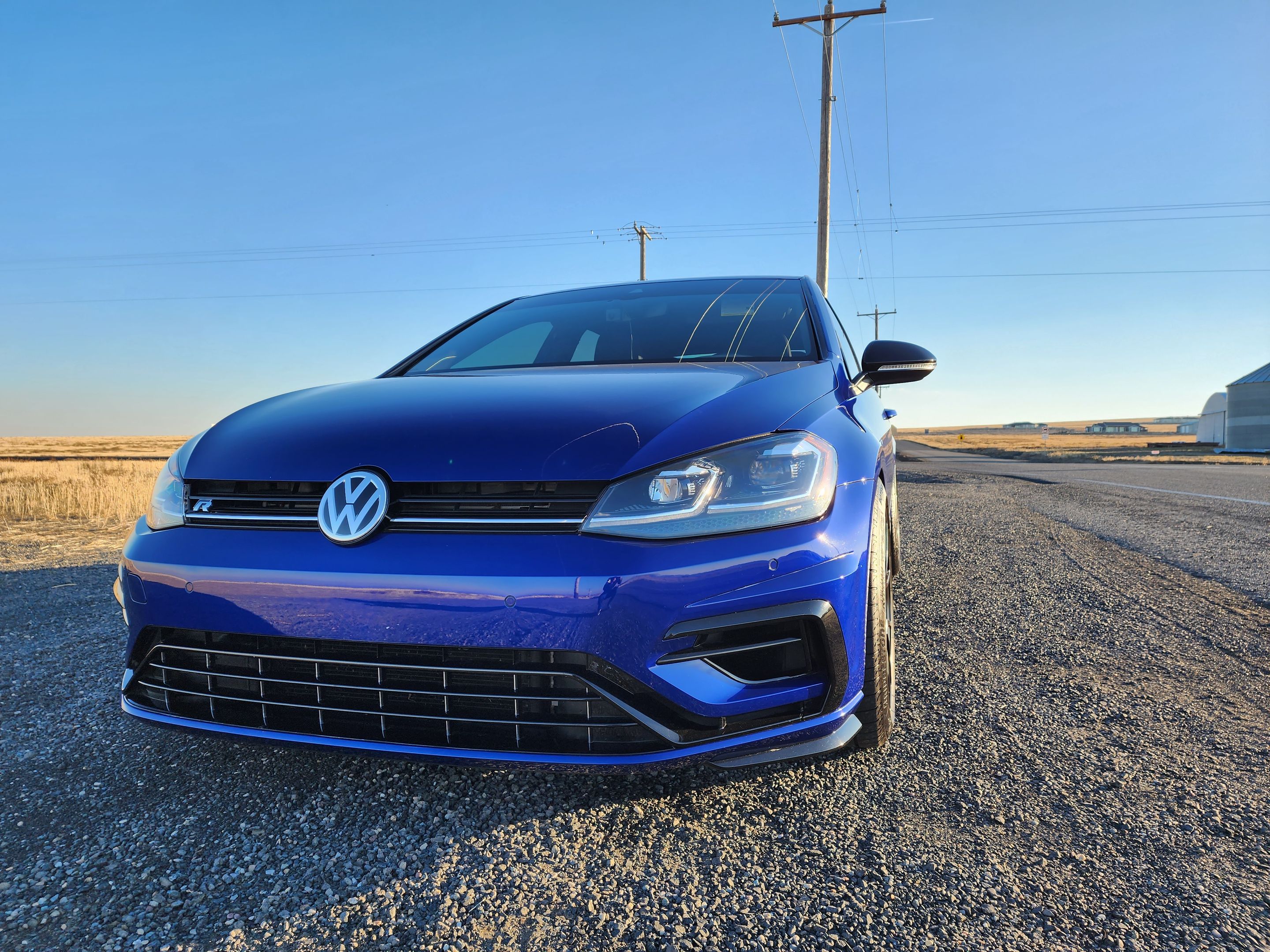 Blue VW MK7 Golf R with 18" VS-5RS Apex wheels in Satin Black