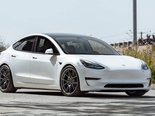 White Tesla Model 3 - VS-5RS in Anthracite