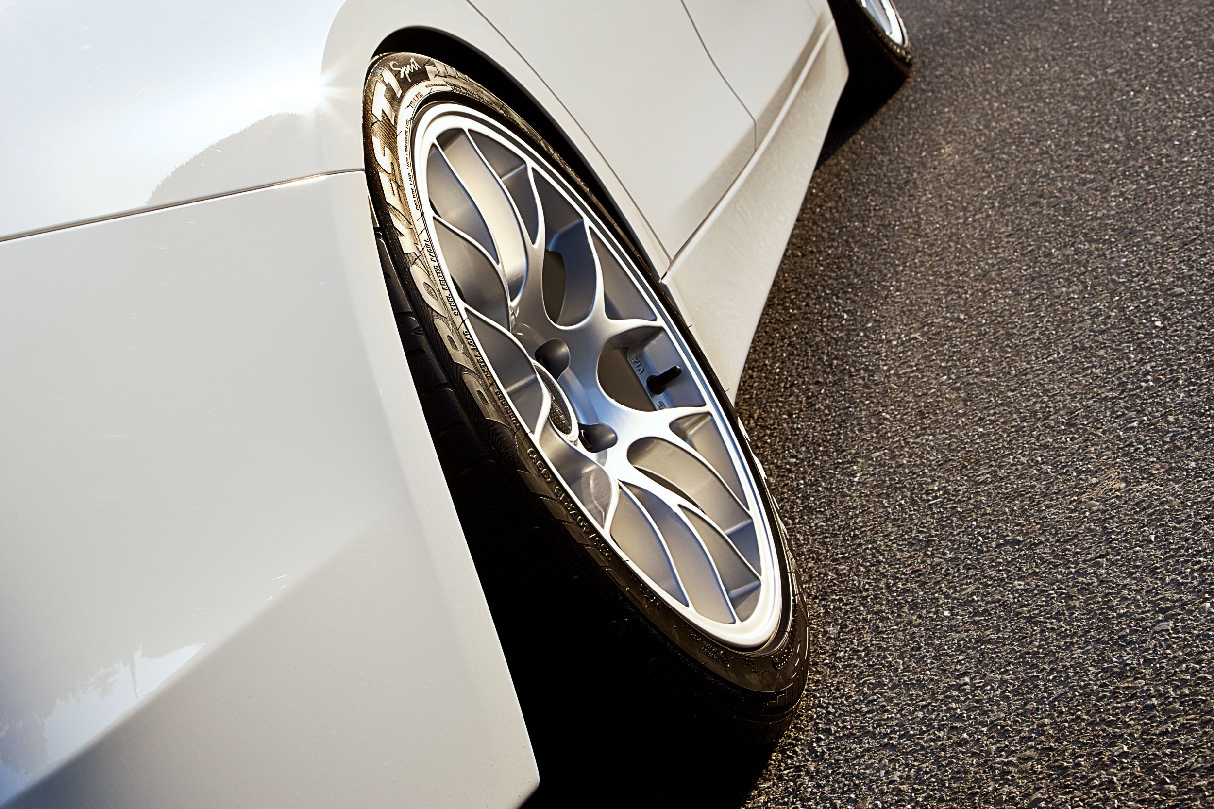 White BMW F30 Sedan 3 Series with 18" EC-7 Apex wheels in Race Silver