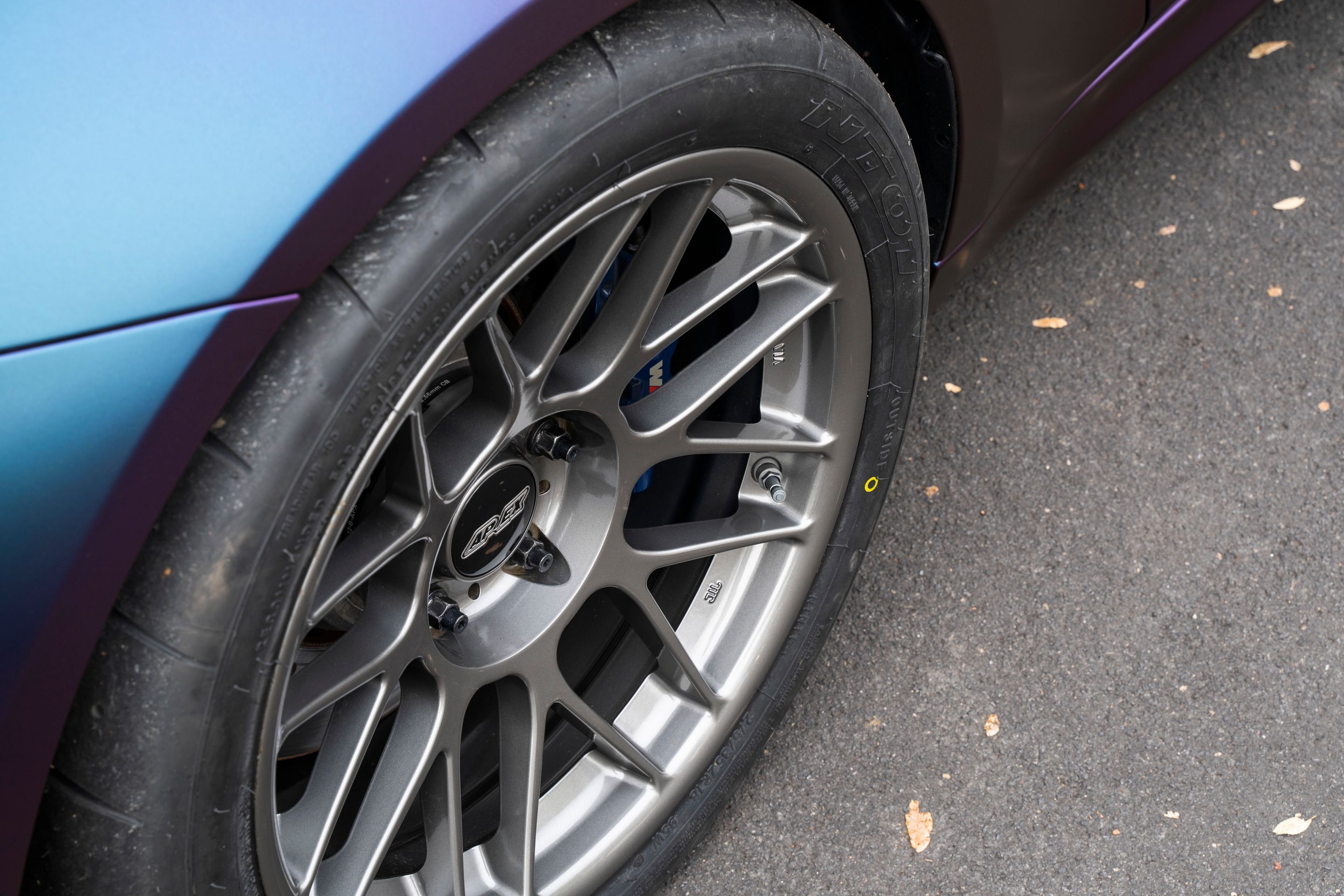 Purple BMW F80 M3 with 18" ARC-8 Apex wheels in Anthracite