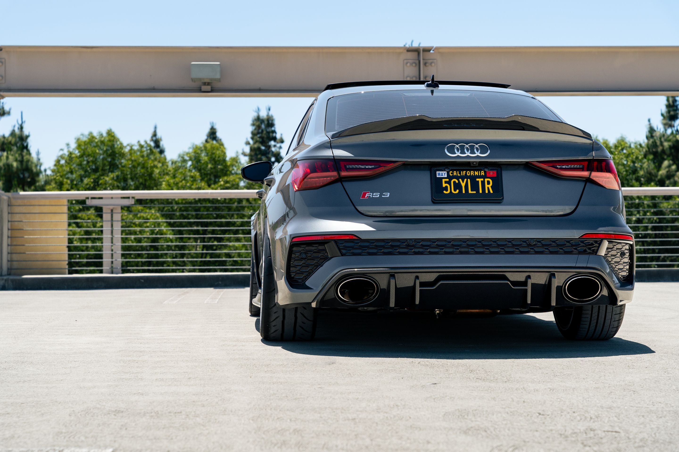 Grey Audi 8Y RS 3 with 18" TC-10RT Apex wheels in Race Silver
