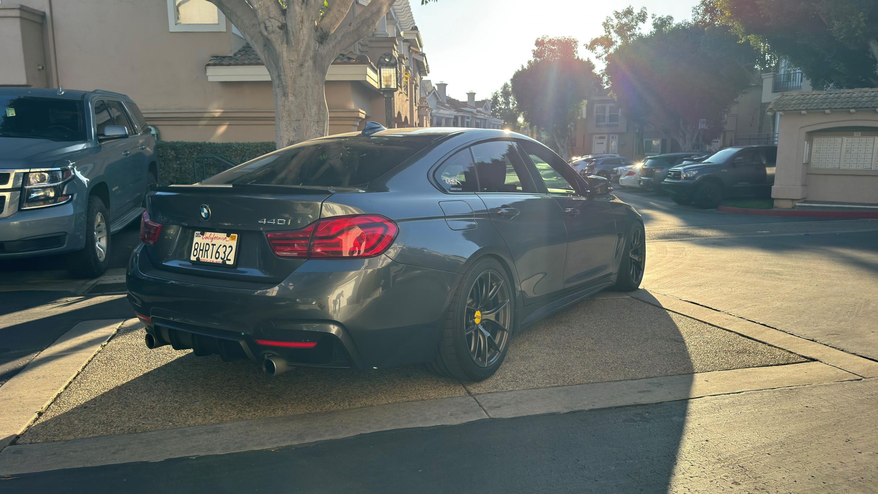 Grey BMW F36 Gran Coupe 4 Series with 18" VS-5RS Apex wheels in Anthracite