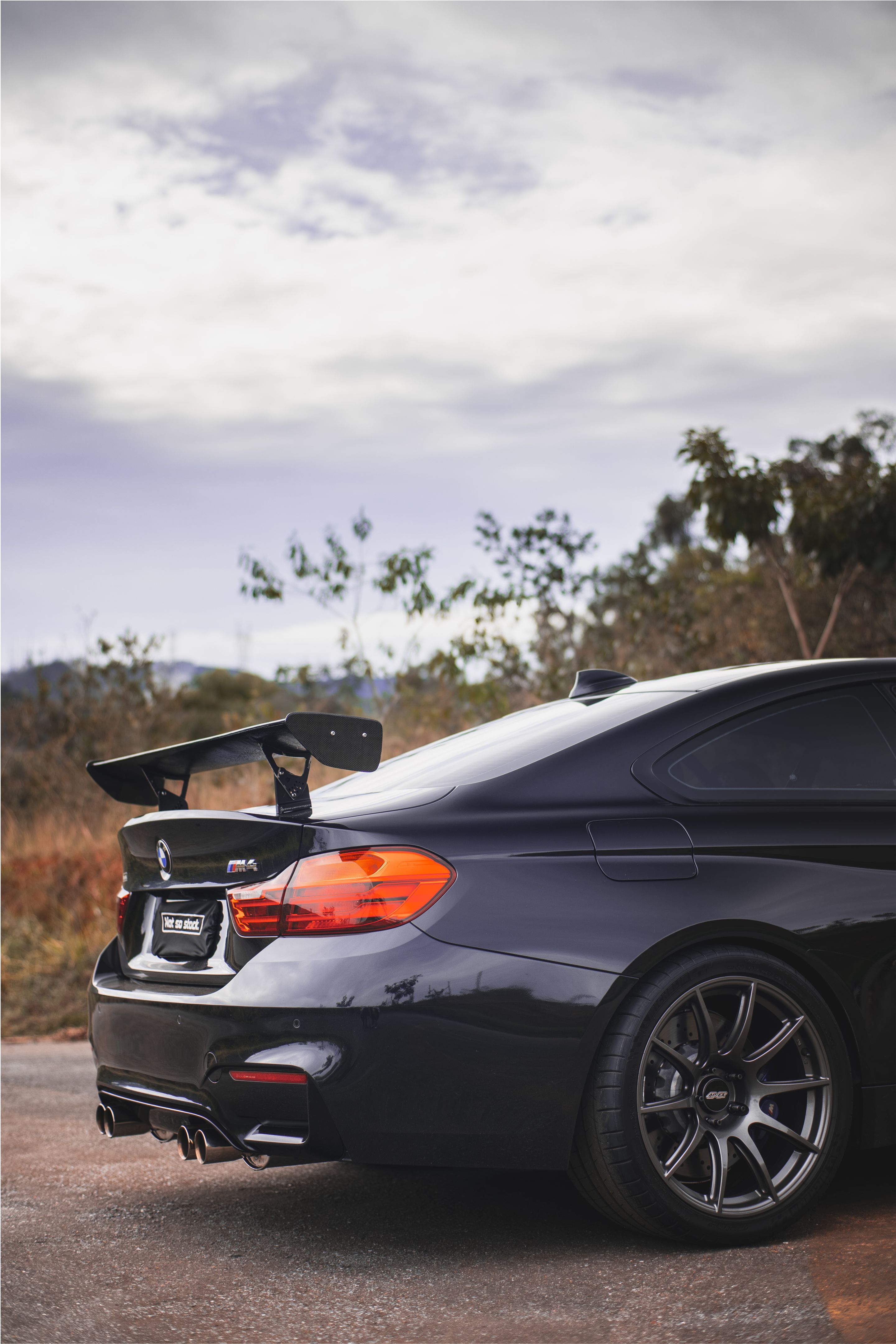 Black BMW F82 Coupe M4 with 19" SM-10 Apex wheels in Anthracite