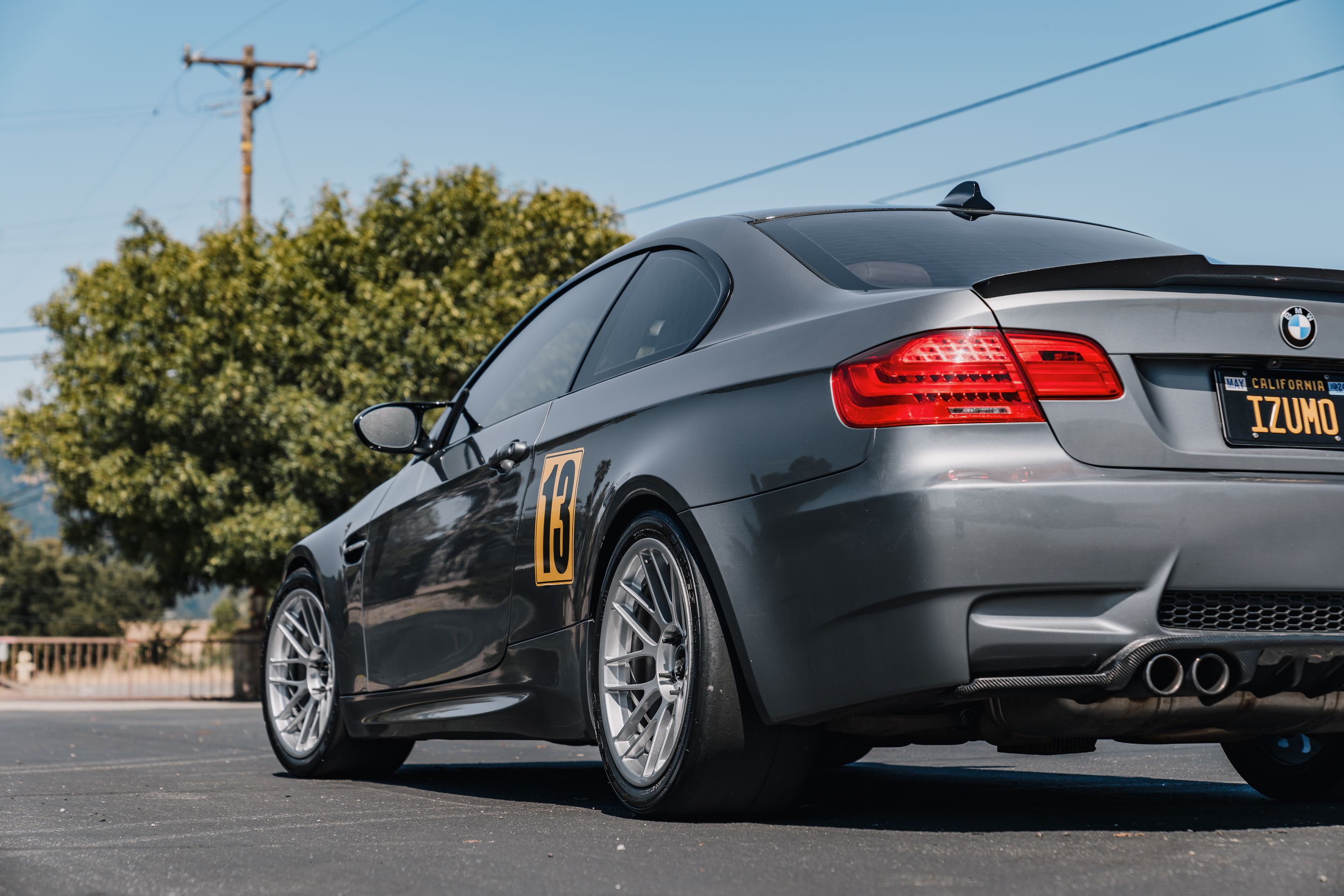 Grey BMW E92 Coupe M3 with 18" ARC-8RT Apex wheels in Race Silver