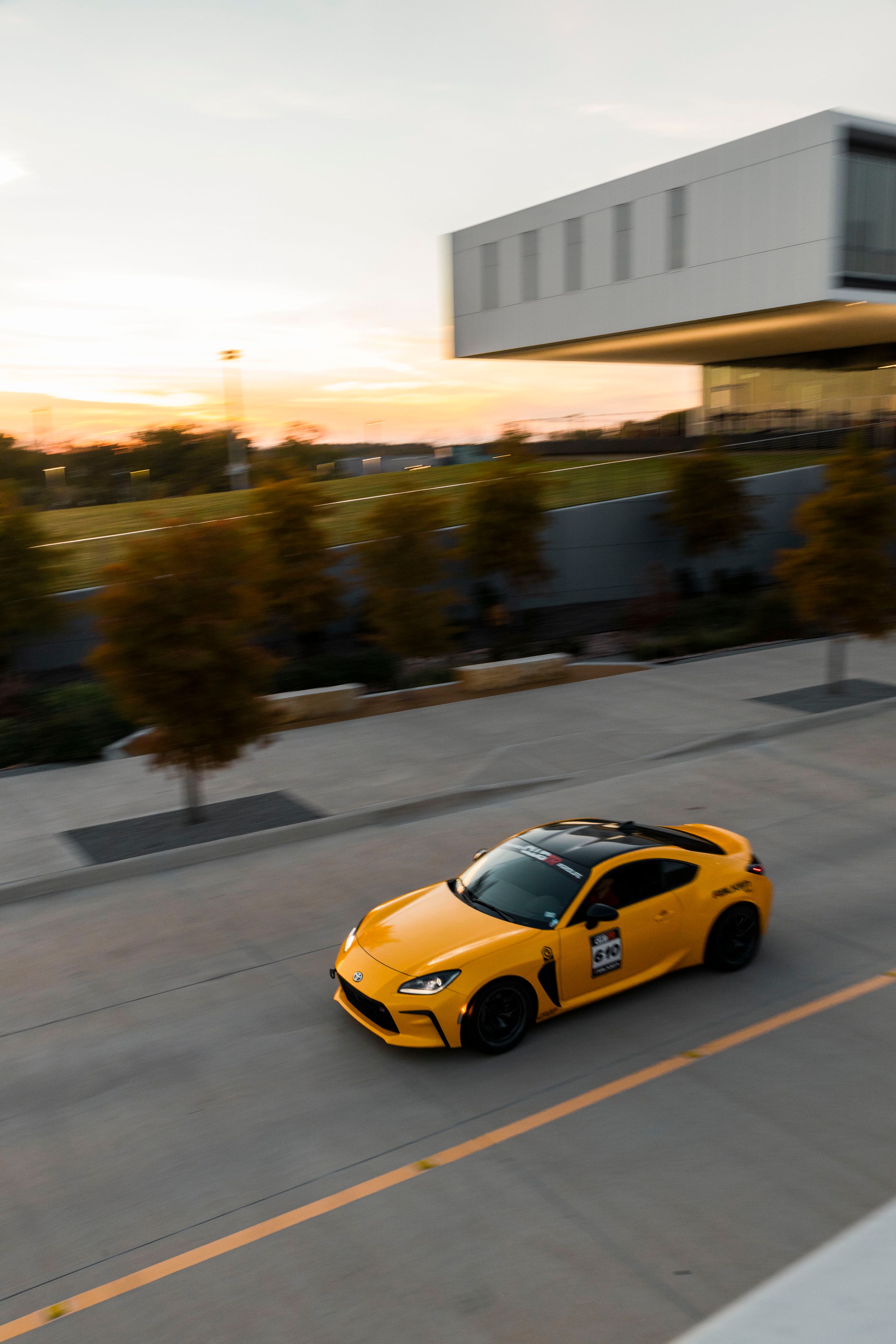 Yellow Toyota GR86 with 17" VS-5RS Apex wheels in Anthracite
