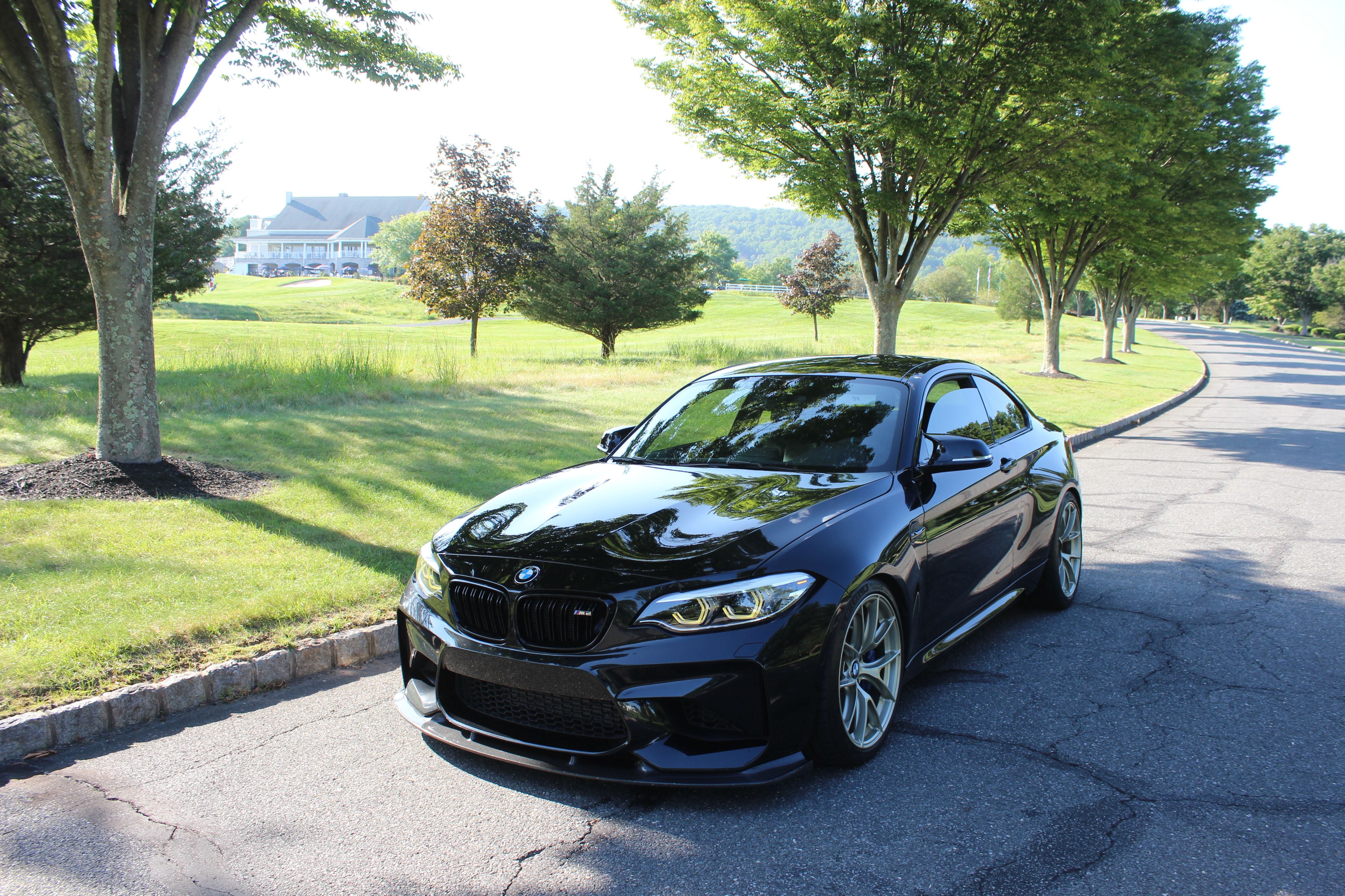 Black BMW F87 M2 with 19" VS-5RS Apex wheels in Motorsport Gold