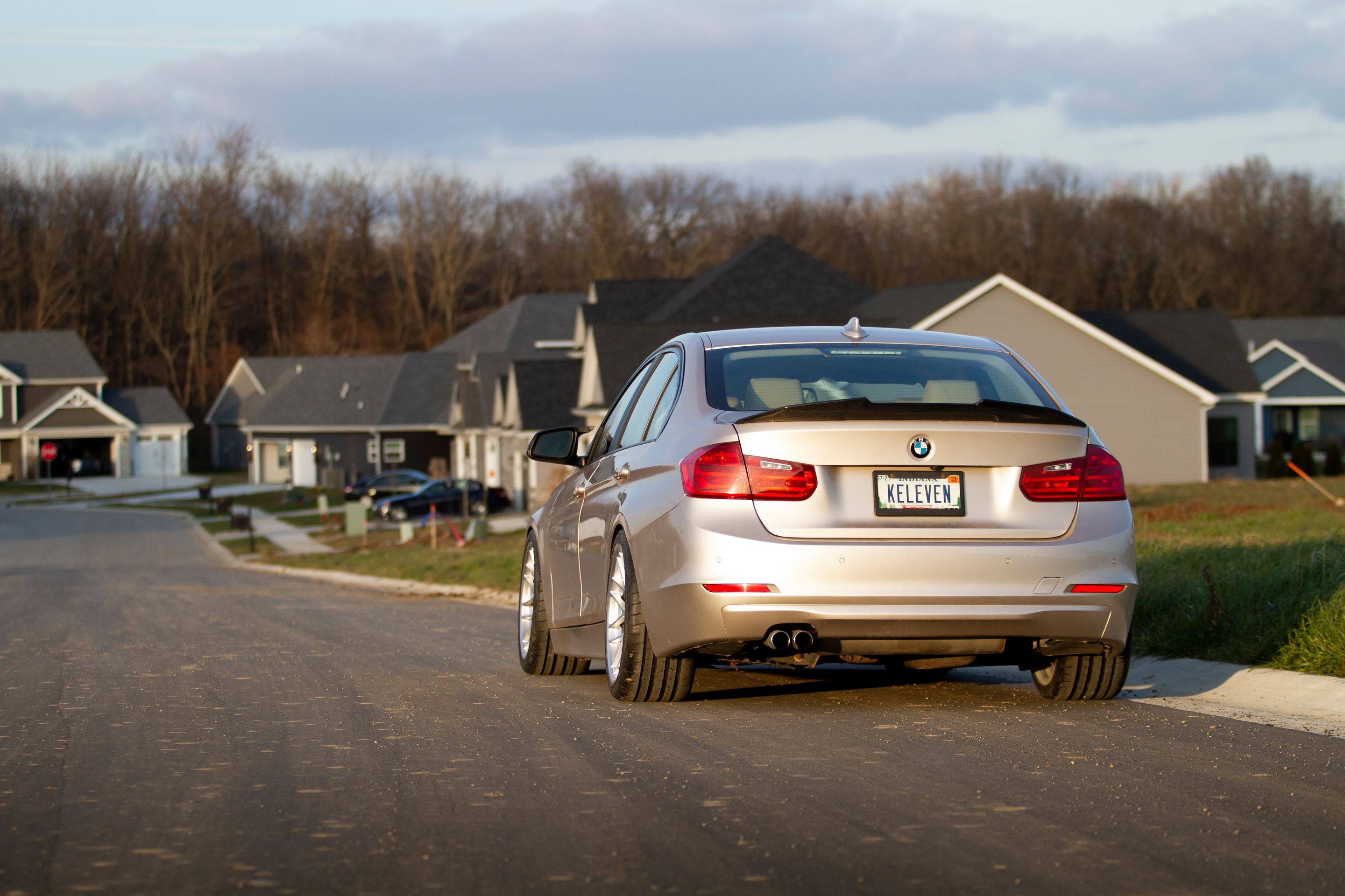 Silver BMW F30 Sedan 3 Series with 18" ARC-8 Apex wheels in Hyper Silver