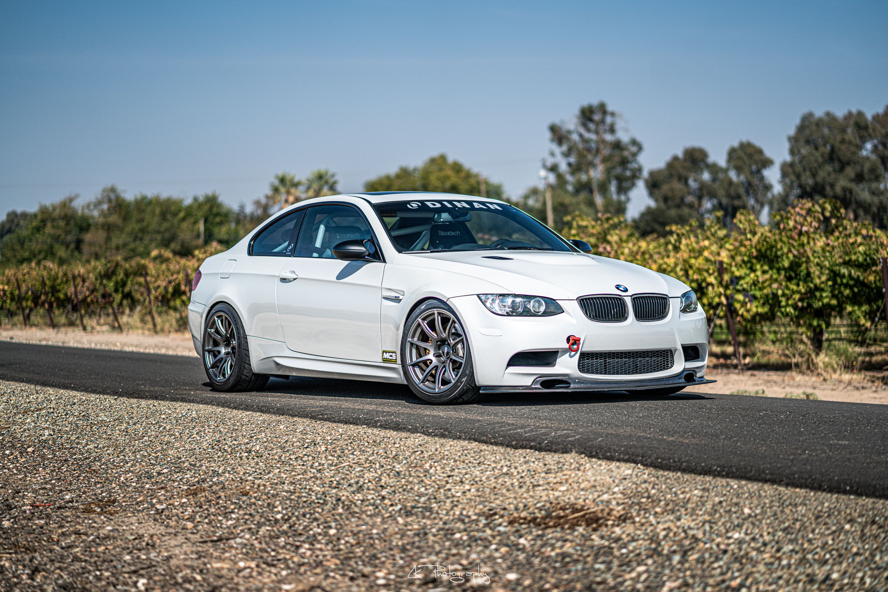 White BMW E92 Coupe M3 with 18" SM-10 Apex wheels in Anthracite