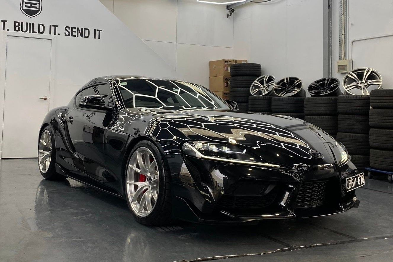 Black Toyota Supra - VS-5RS in Brushed Clear