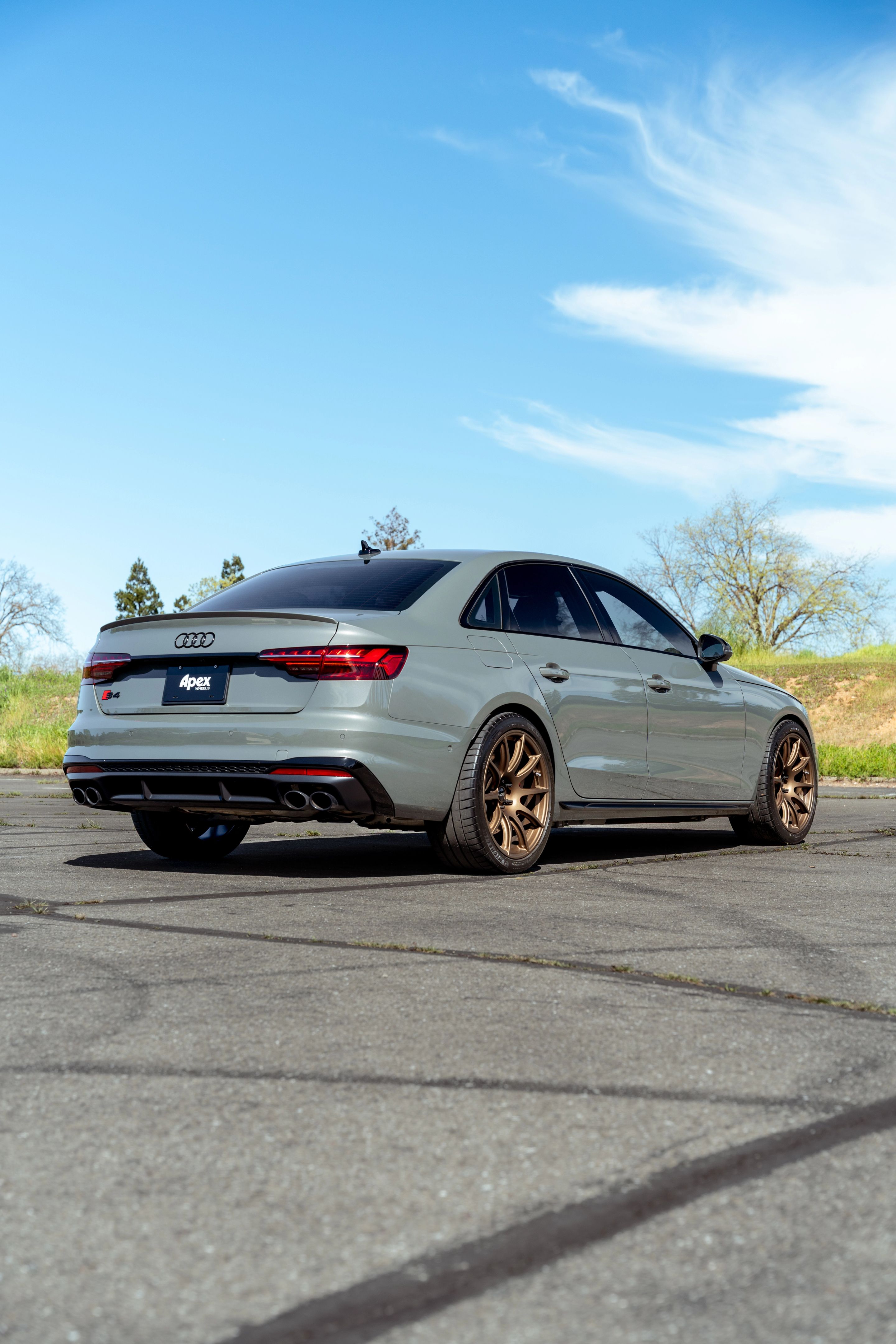 Grey Audi B9 S4 with 19" SM-10 Apex wheels in Satin Bronze