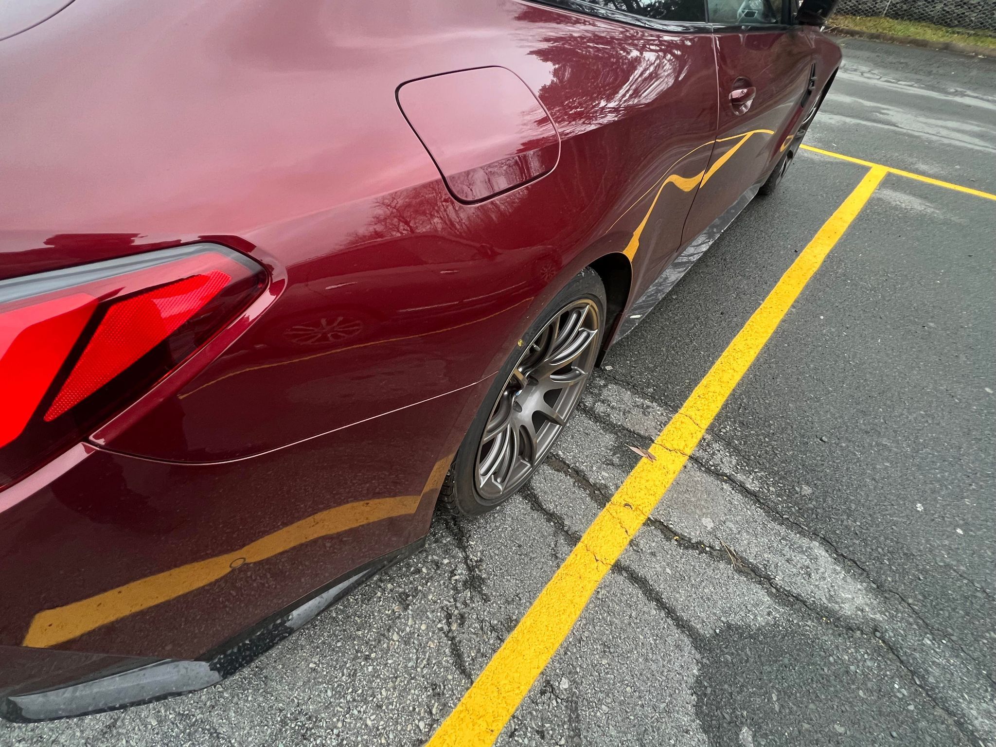 Red BMW G82 Coupe M4 with 19" SM-10 Apex wheels in Anthracite
