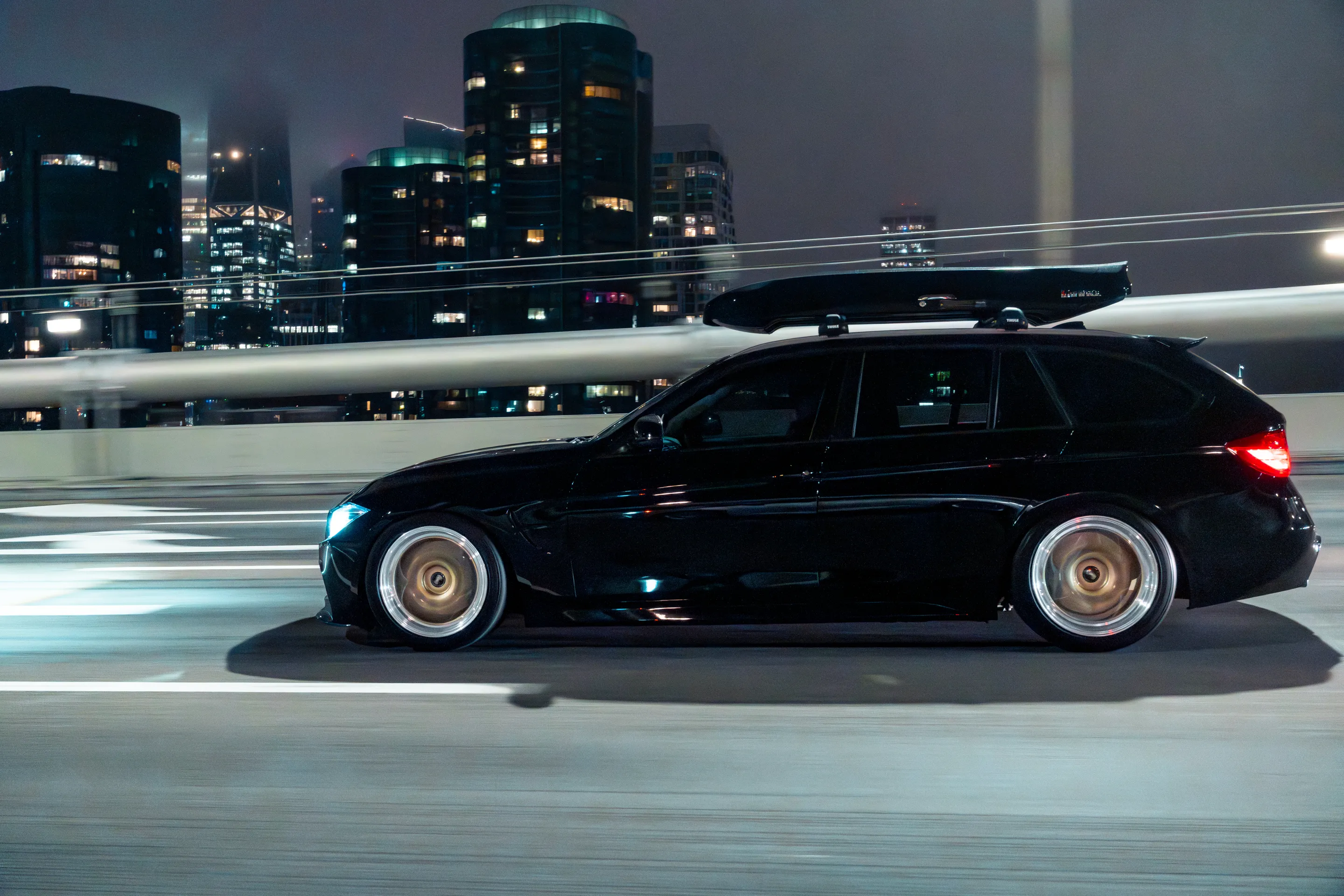 Black BMW F31 Wagon 3 Series with 18" ML-10RT Apex wheels in Machined Lip Gloss Motorsport Gold