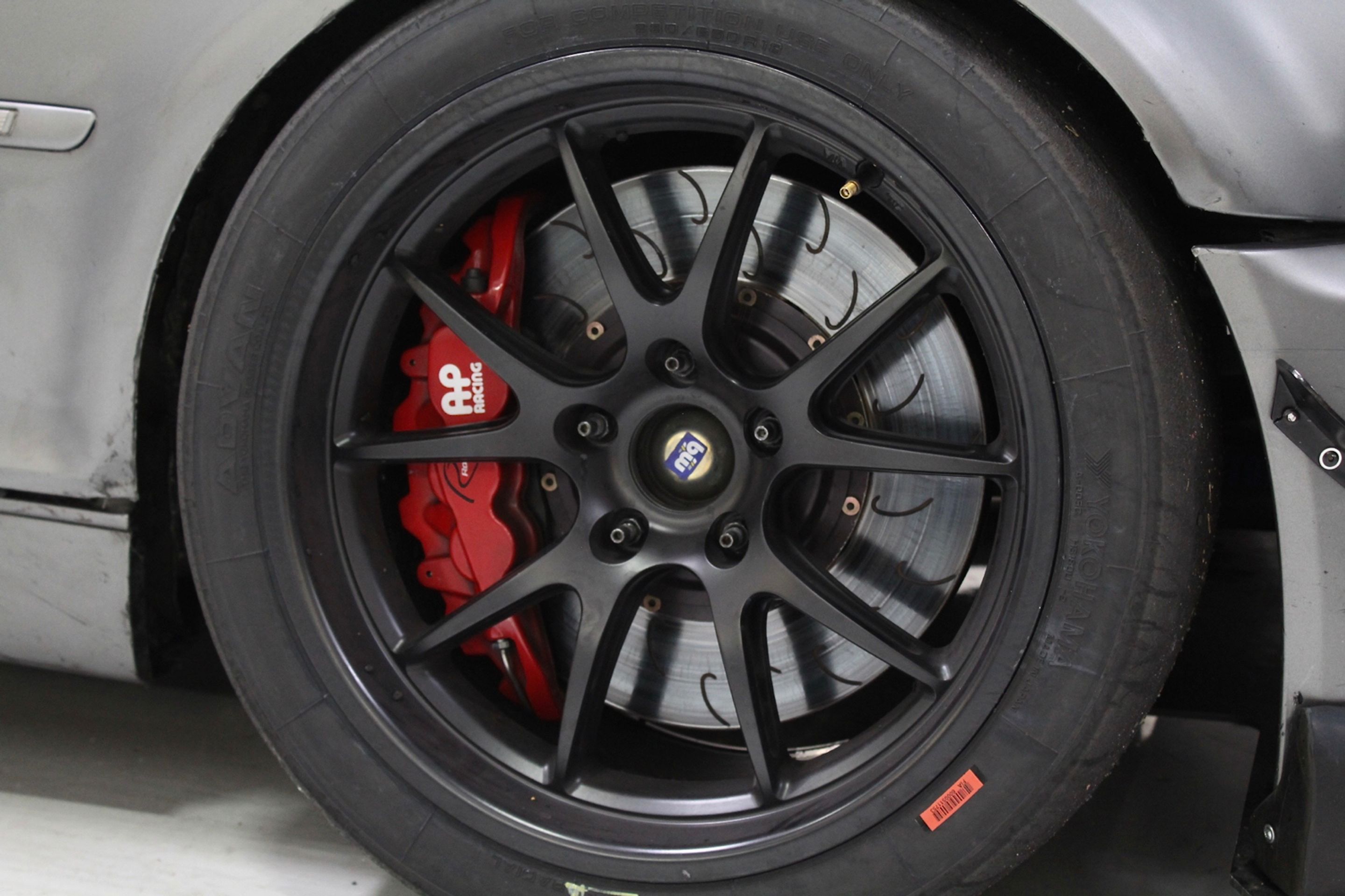 Grey BMW E46 M3 with 18" FL-5 Apex wheels in Satin Black