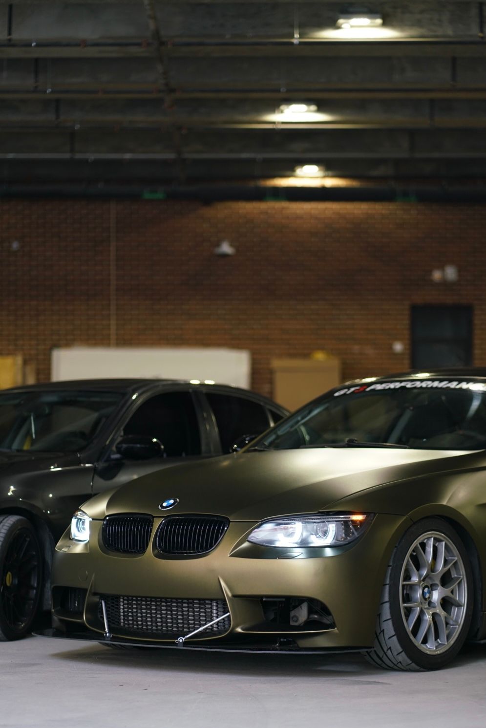 Brown BMW E92 Coupe 3 Series with 18" EC-7 Apex wheels in Race Silver