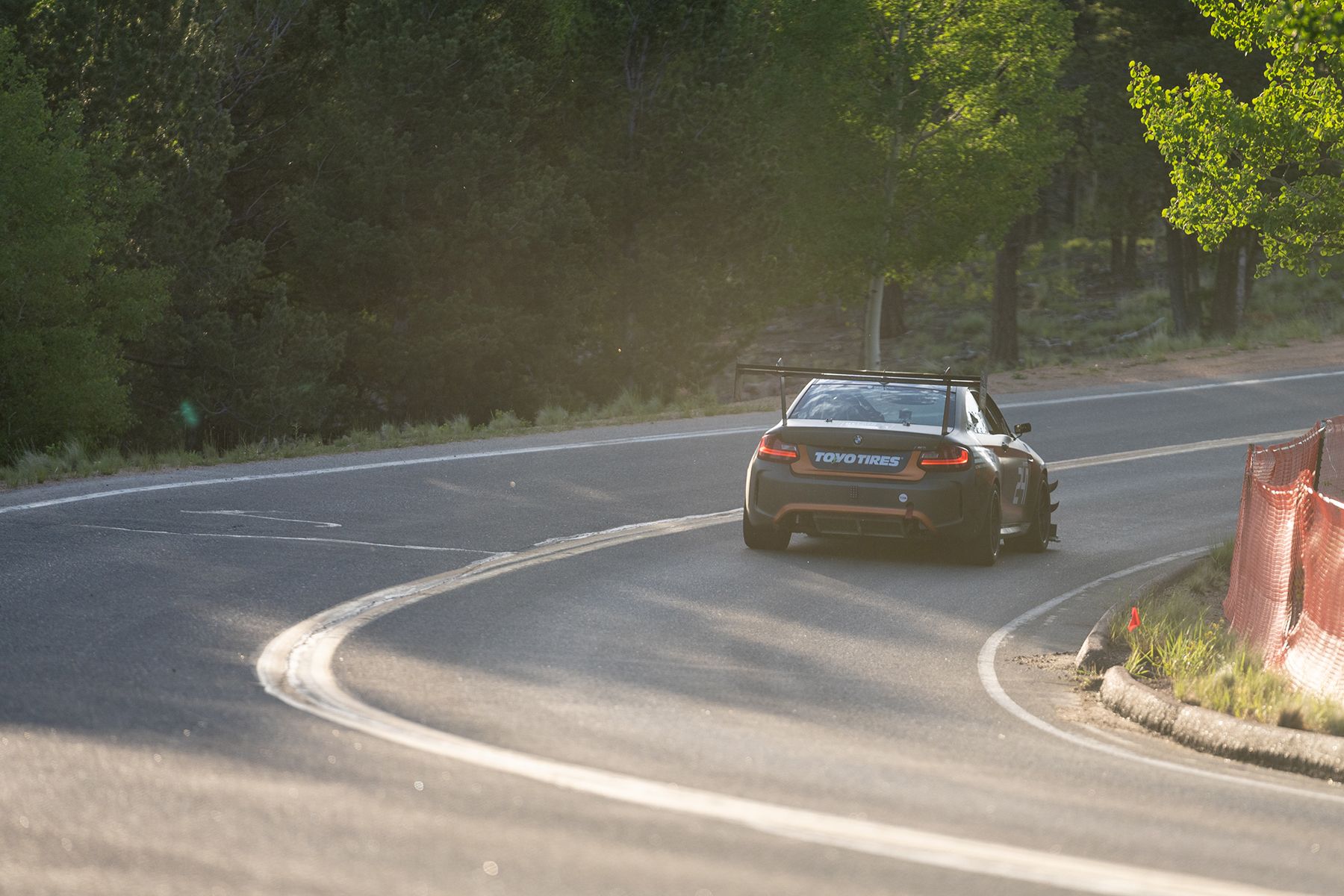 Grey BMW F87 M2 with 18" FL-5 Apex wheels in Satin Black