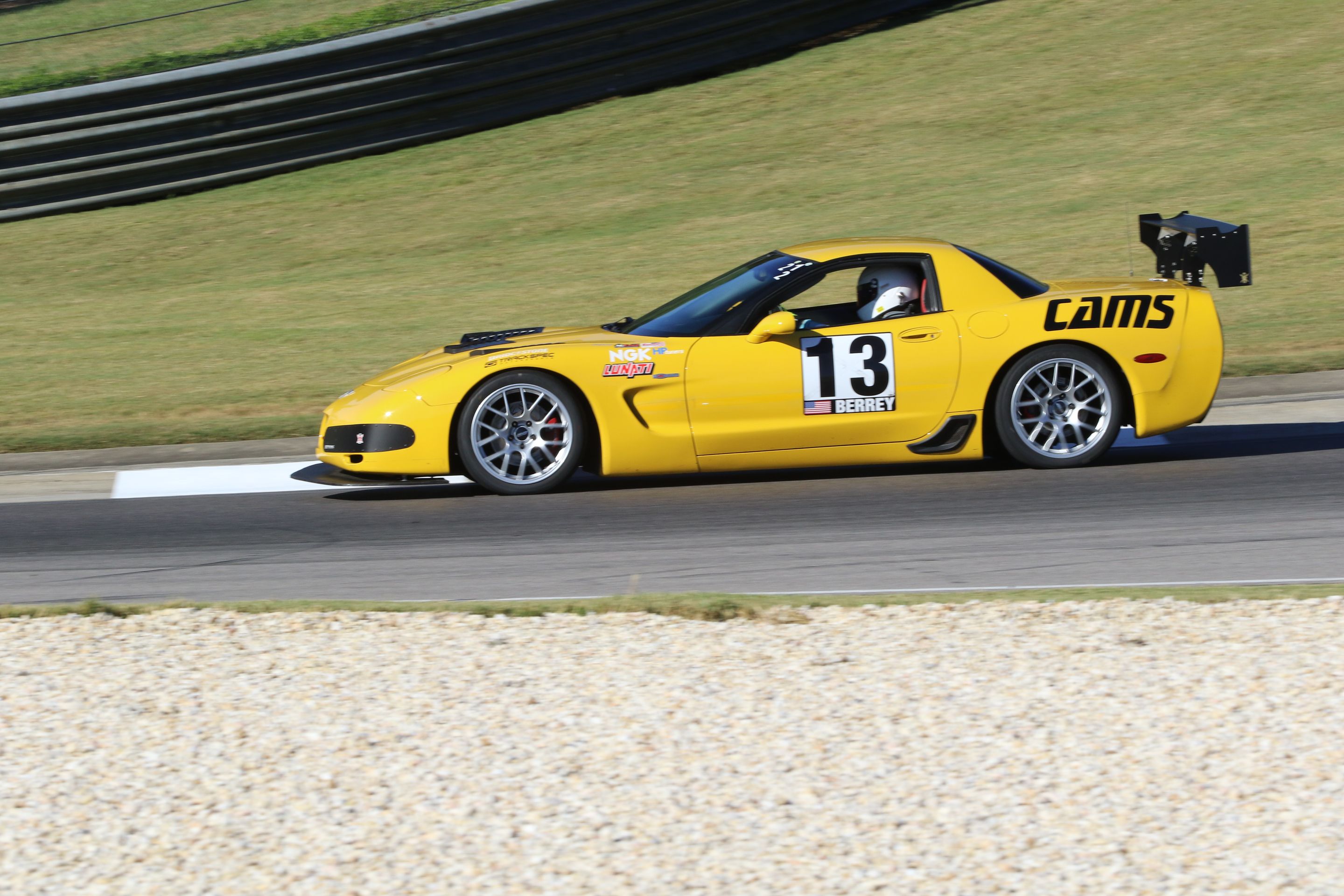 Yellow Chevrolet C5 Corvette Z06 with 18" EC-7 Apex wheels in Race Silver
