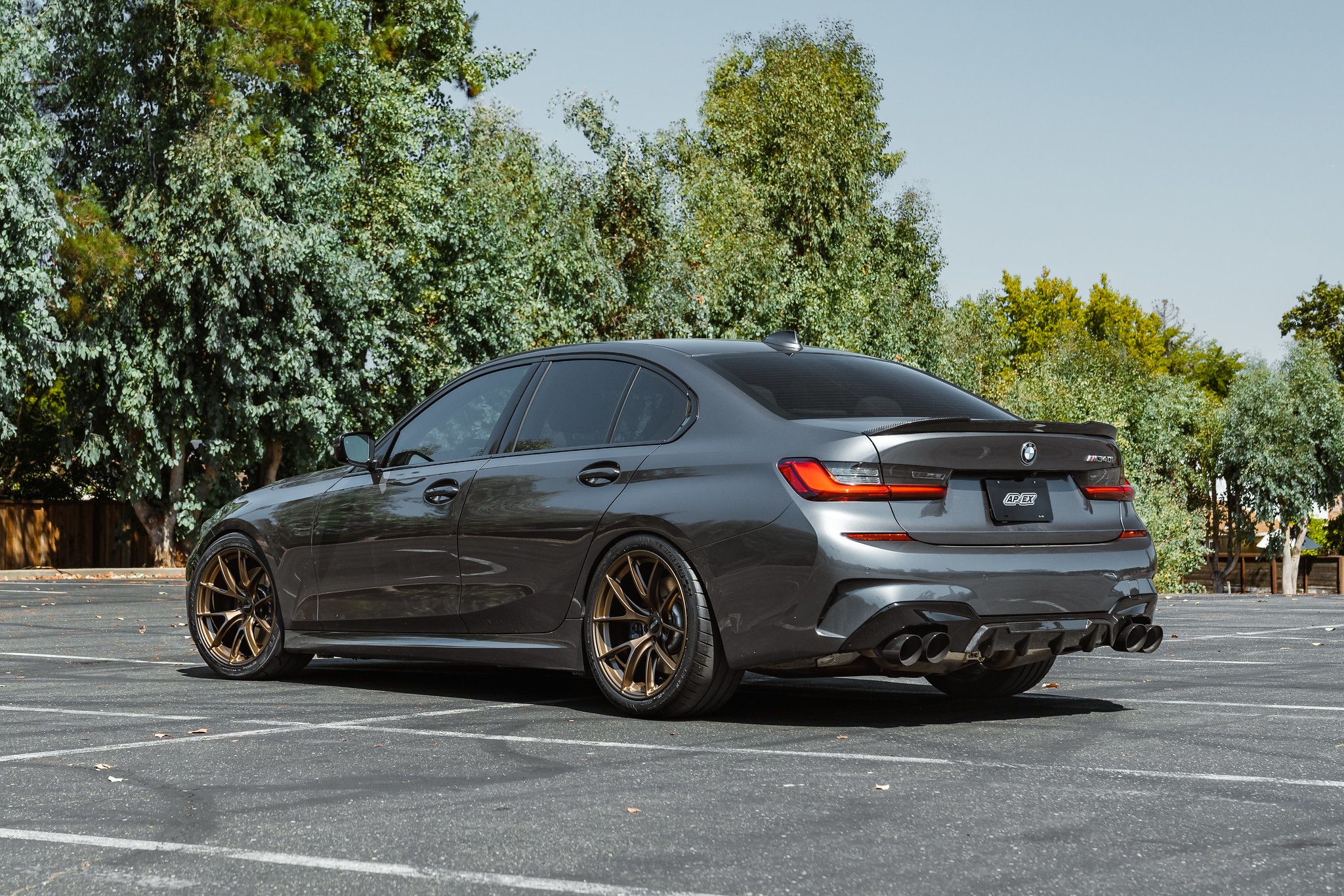 Grey BMW G20 Sedan 3 Series with 19" VS-5RS Apex wheels in Satin Bronze