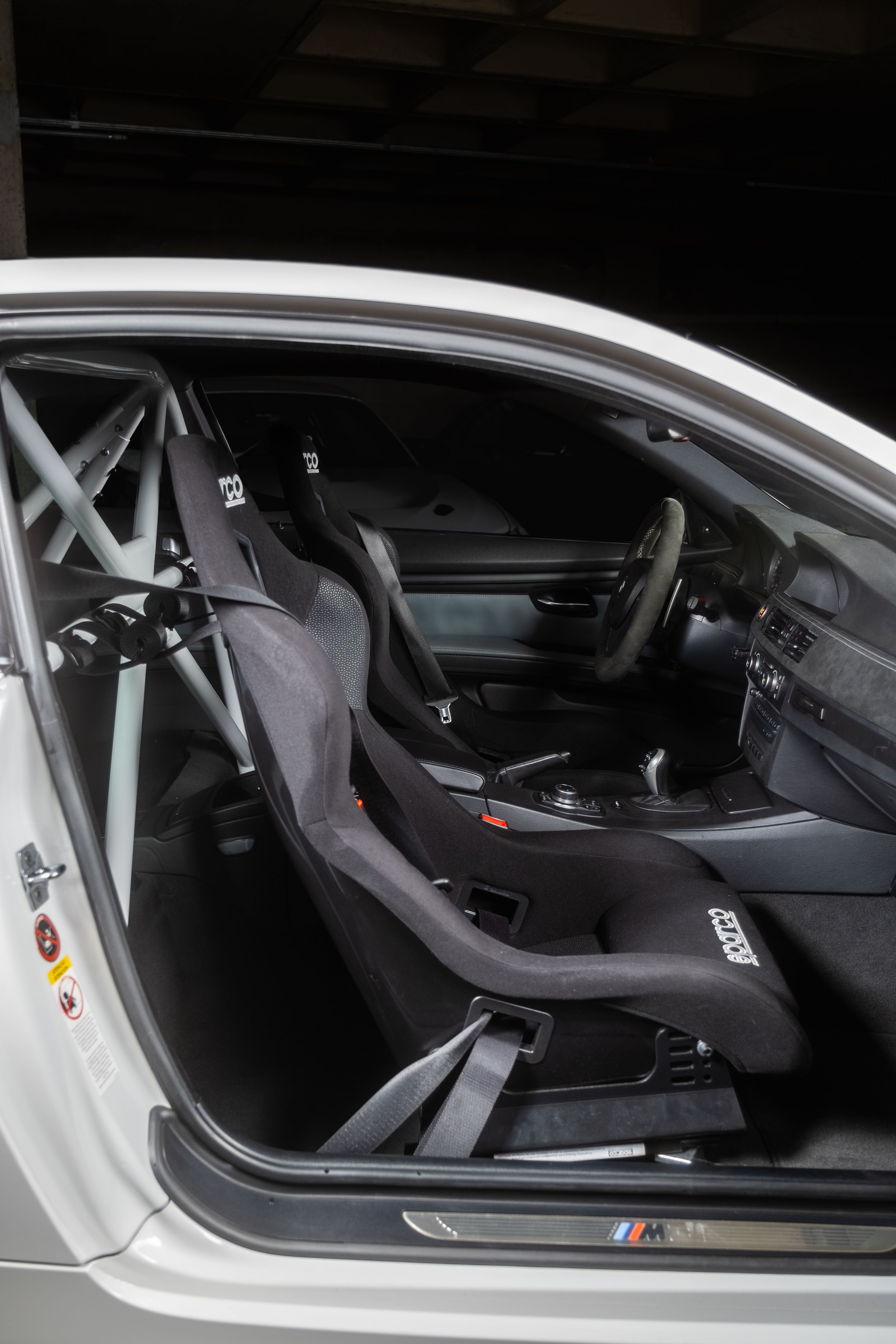 White BMW E92 Coupe M3 with 19" SM-10 Apex wheels in Race Silver